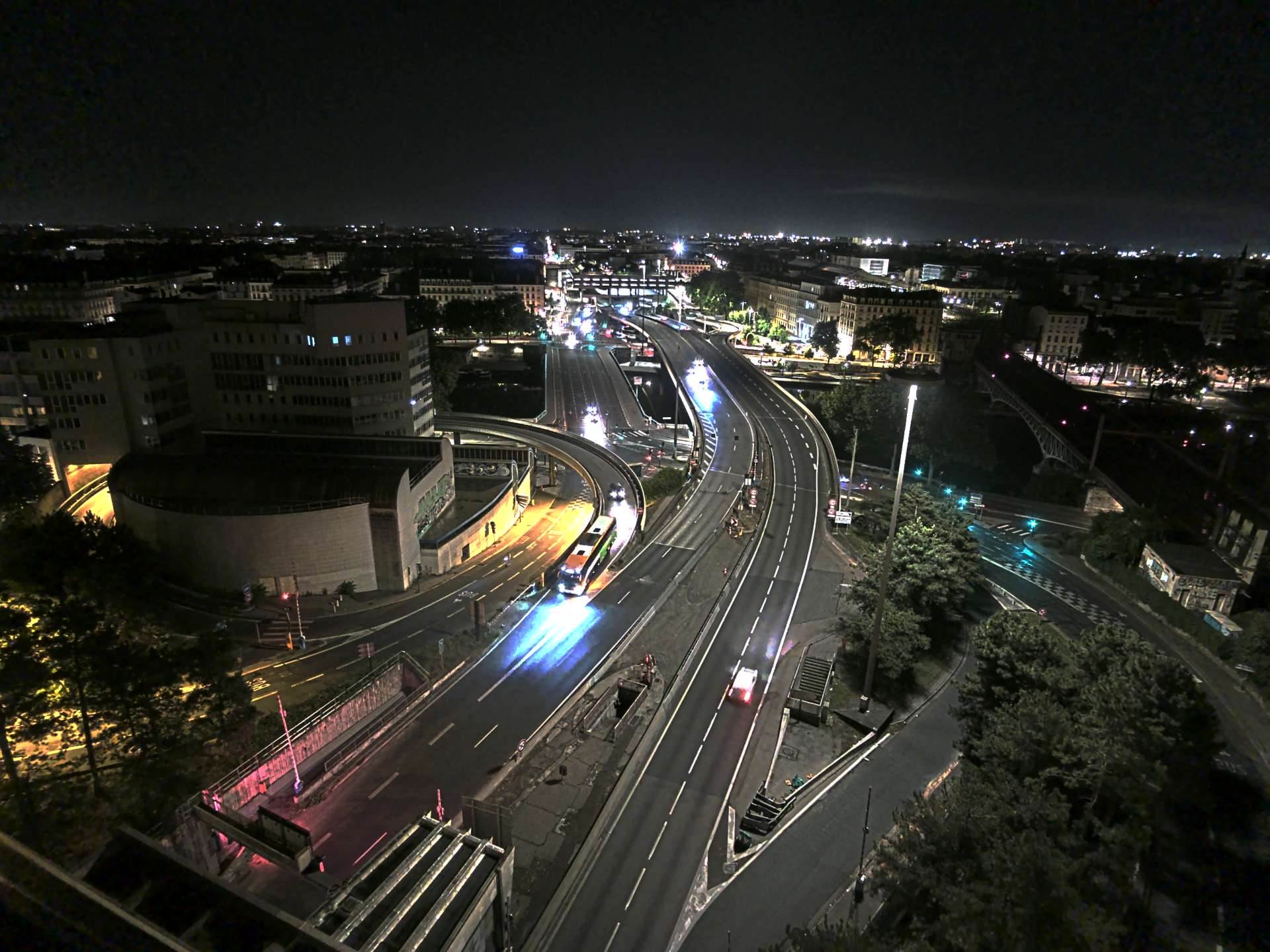 Caméra autoroute à Lyon Perrache à l'entrée Sud du Tunnel sous Fourvière, en direction de Marseille