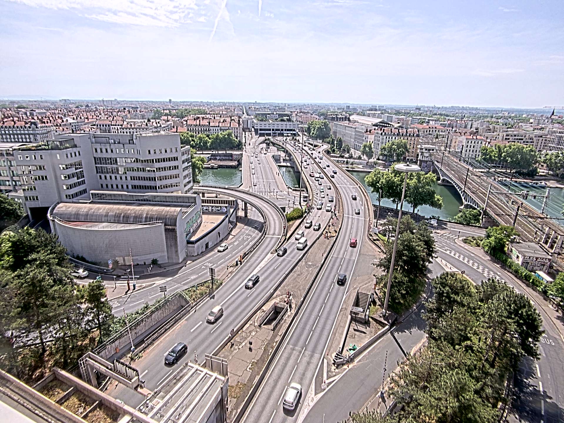 Caméra autoroute à Lyon Perrache à l'entrée Sud du Tunnel sous Fourvière, en direction de Marseille