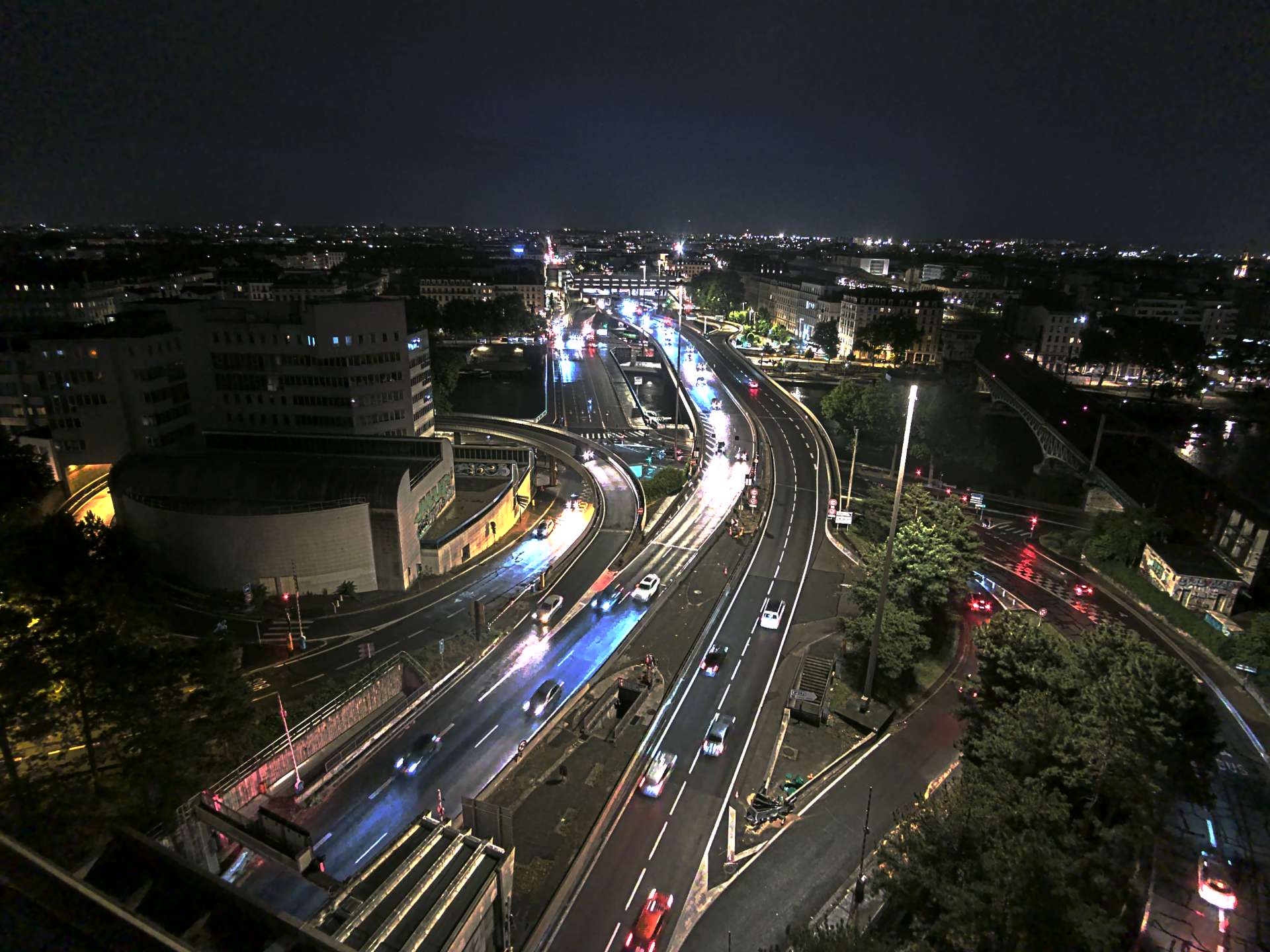Caméra autoroute à Lyon Perrache à l'entrée Sud du Tunnel sous Fourvière, en direction de Marseille