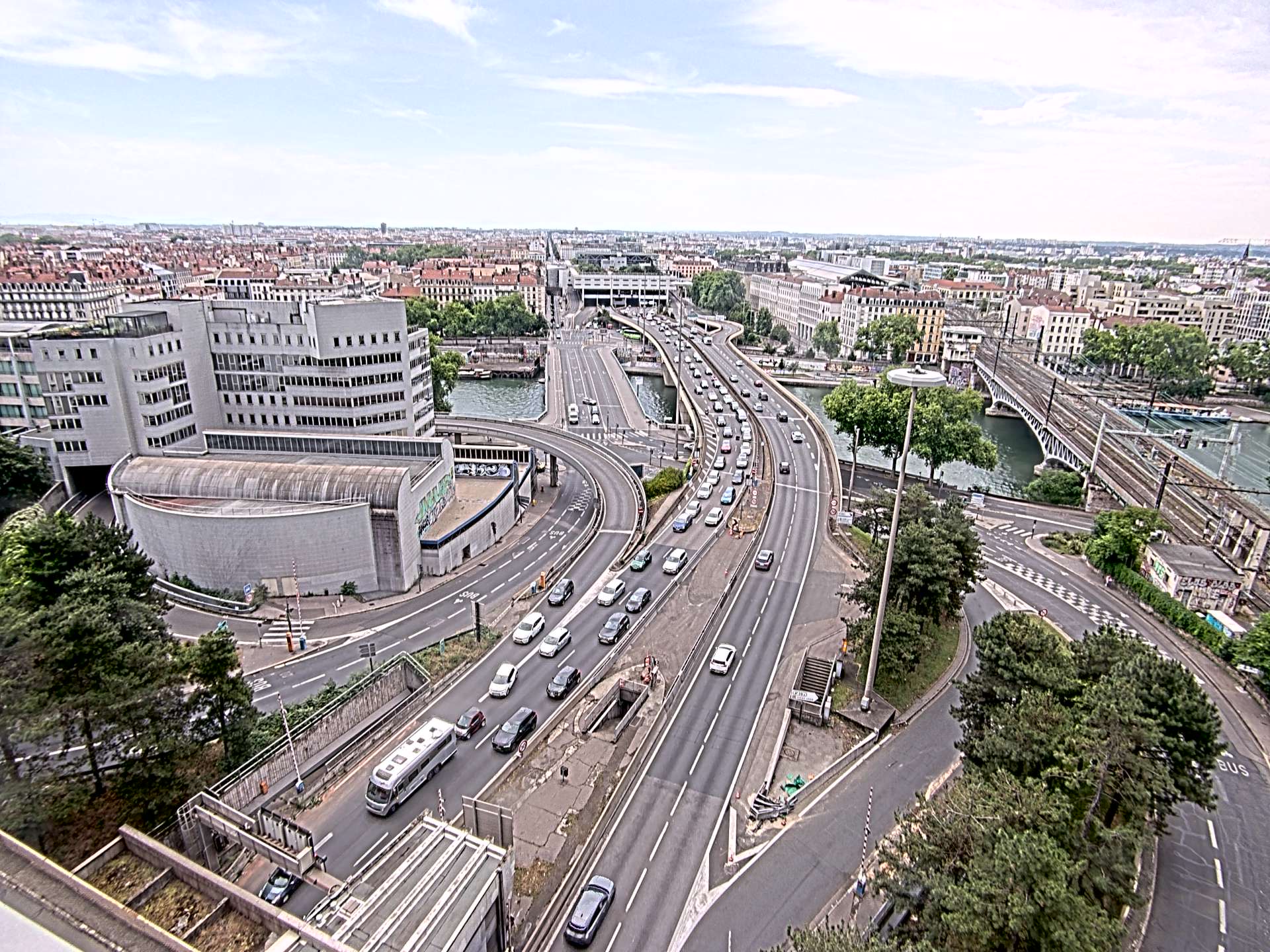 Caméra autoroute à Lyon Perrache à l'entrée Sud du Tunnel sous Fourvière, en direction de Marseille