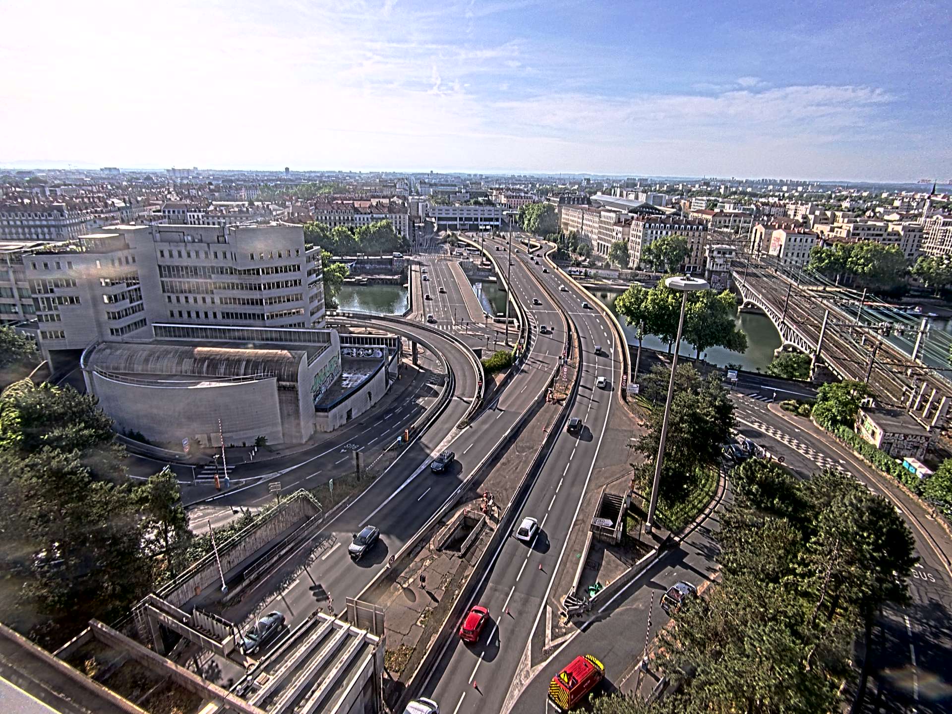 Caméra autoroute à Lyon Perrache à l'entrée Sud du Tunnel sous Fourvière, en direction de Marseille