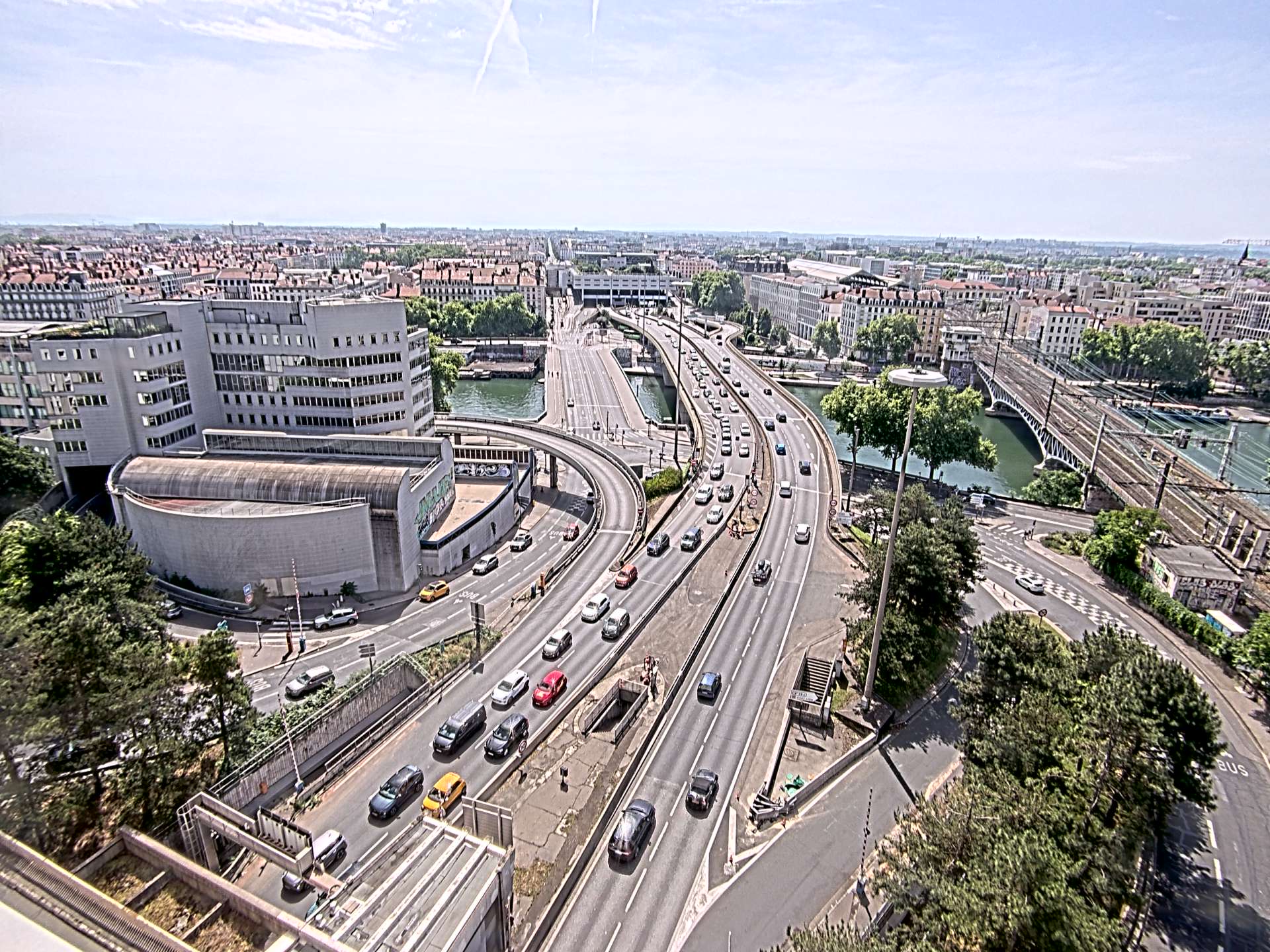 Caméra autoroute à Lyon Perrache à l'entrée Sud du Tunnel sous Fourvière, en direction de Marseille