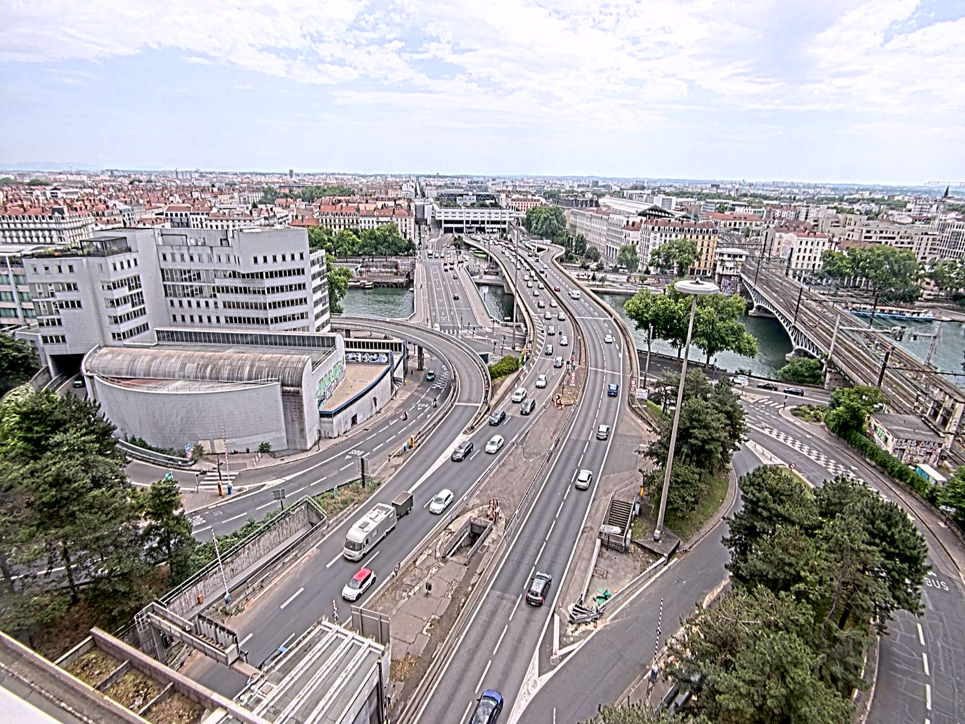Caméra autoroute à Lyon Perrache à l'entrée Sud du Tunnel sous Fourvière, en direction de Marseille