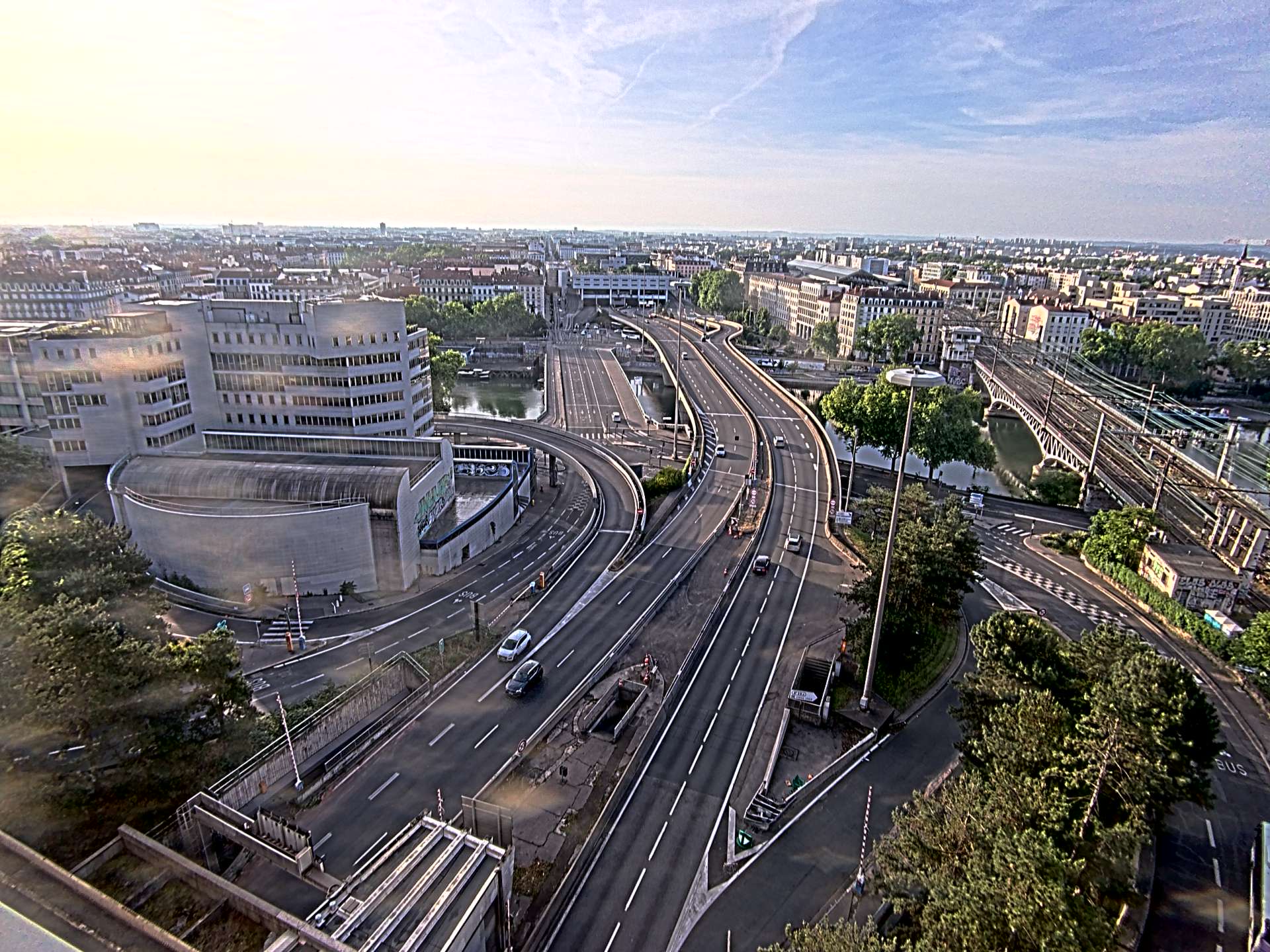 Caméra autoroute à Lyon Perrache à l'entrée Sud du Tunnel sous Fourvière, en direction de Marseille