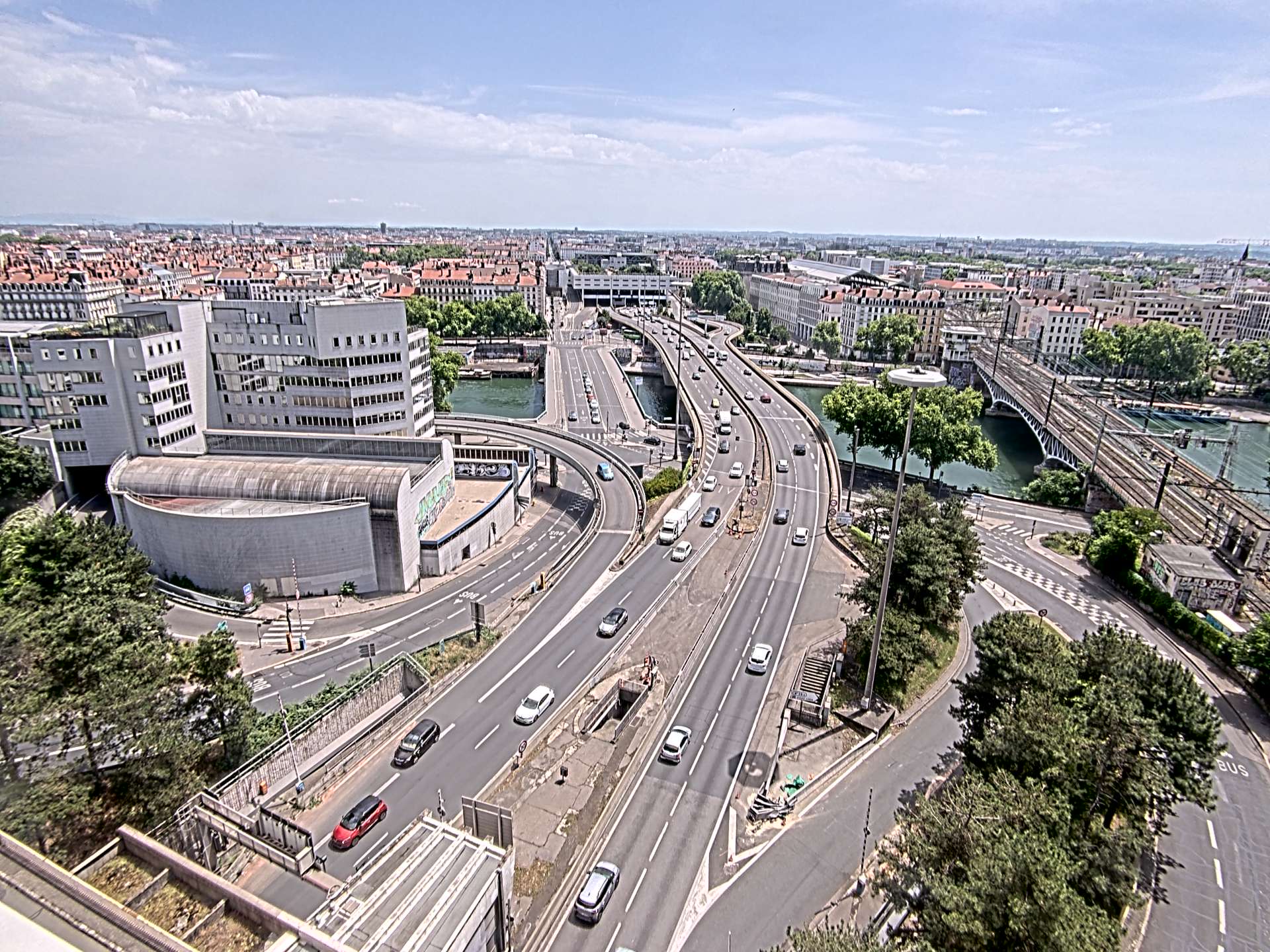 Caméra autoroute à Lyon Perrache à l'entrée Sud du Tunnel sous Fourvière, en direction de Marseille