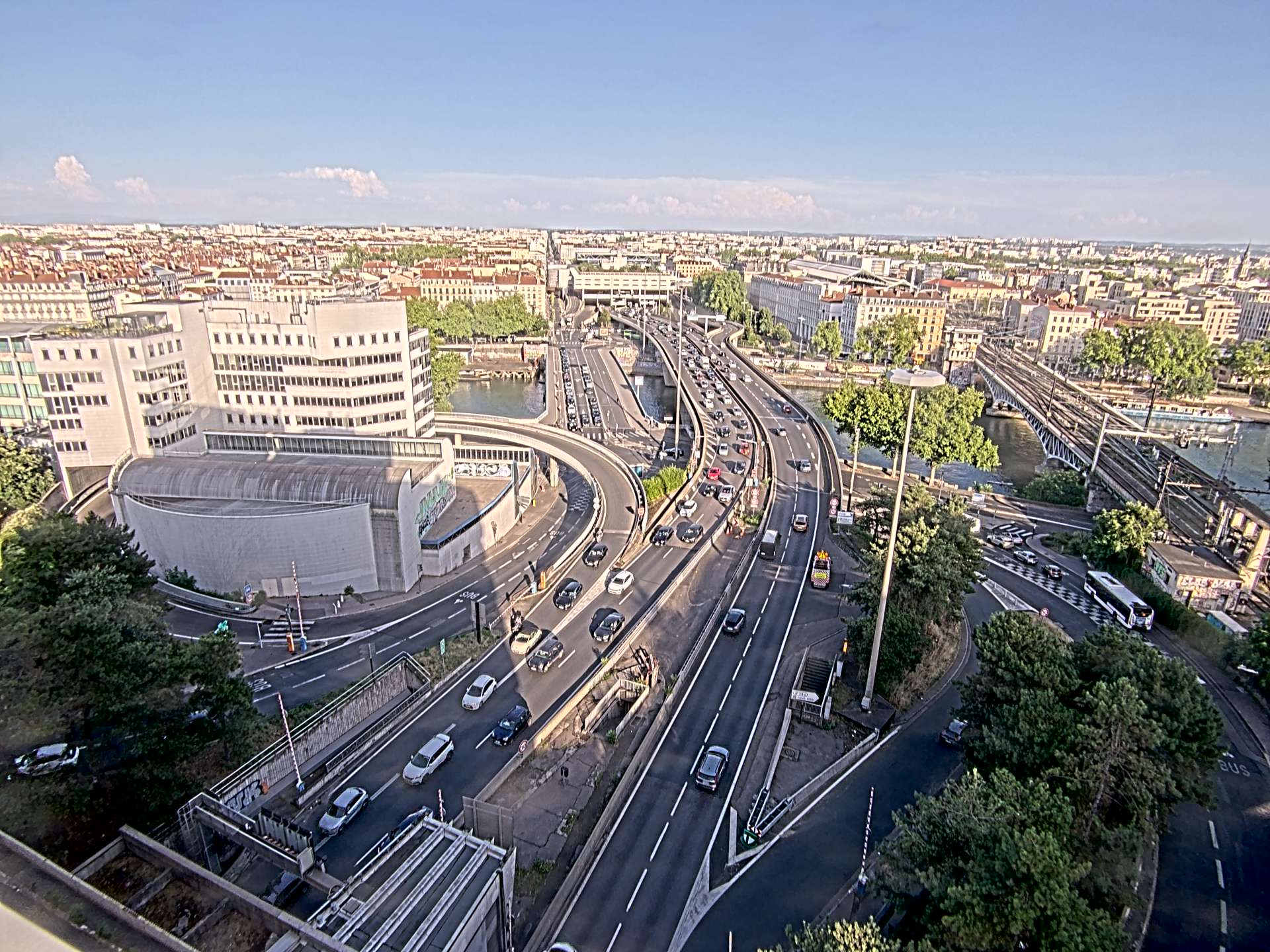 Caméra autoroute à Lyon Perrache à l'entrée Sud du Tunnel sous Fourvière, en direction de Marseille