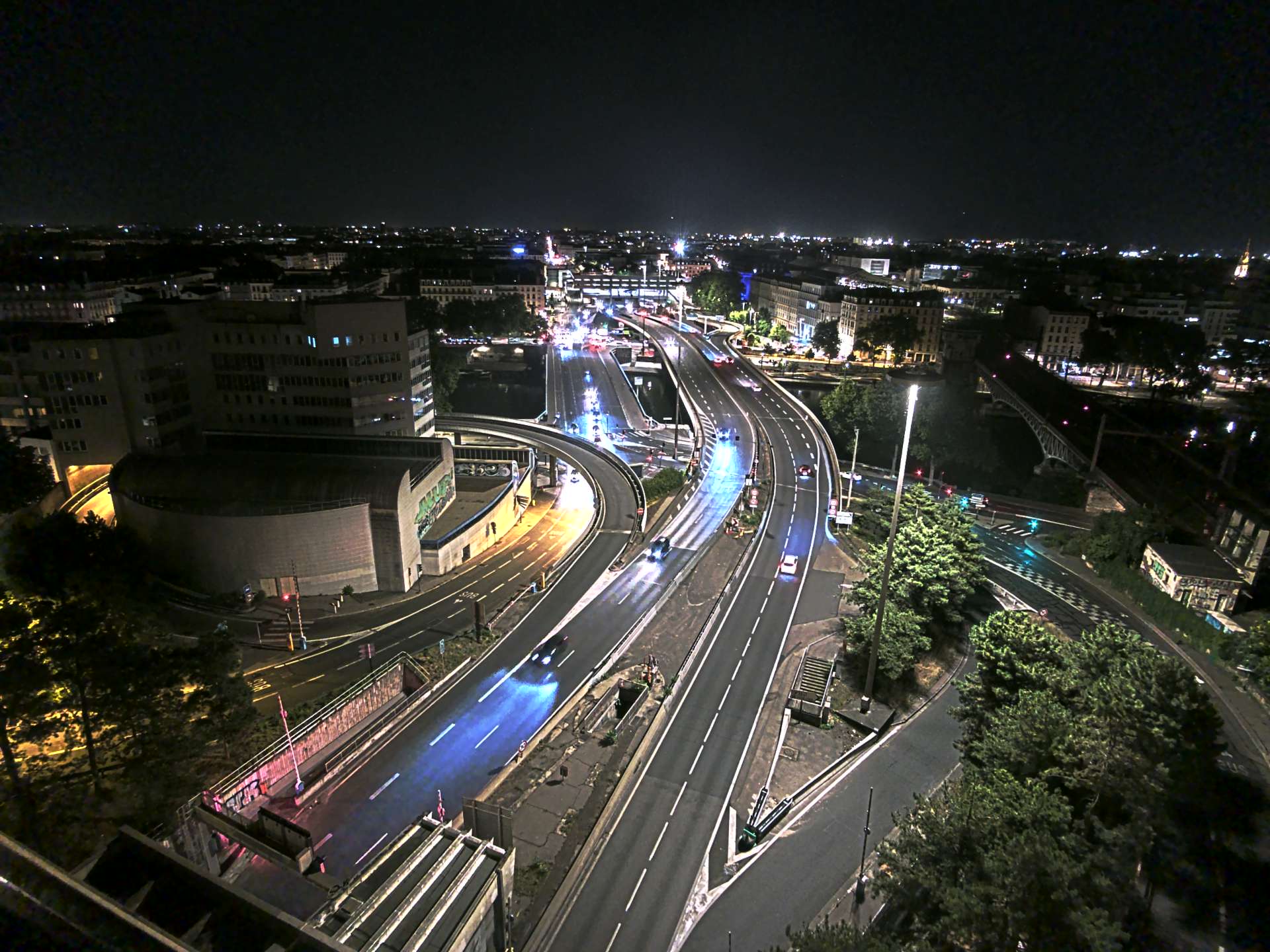 Caméra autoroute à Lyon Perrache à l'entrée Sud du Tunnel sous Fourvière, en direction de Marseille