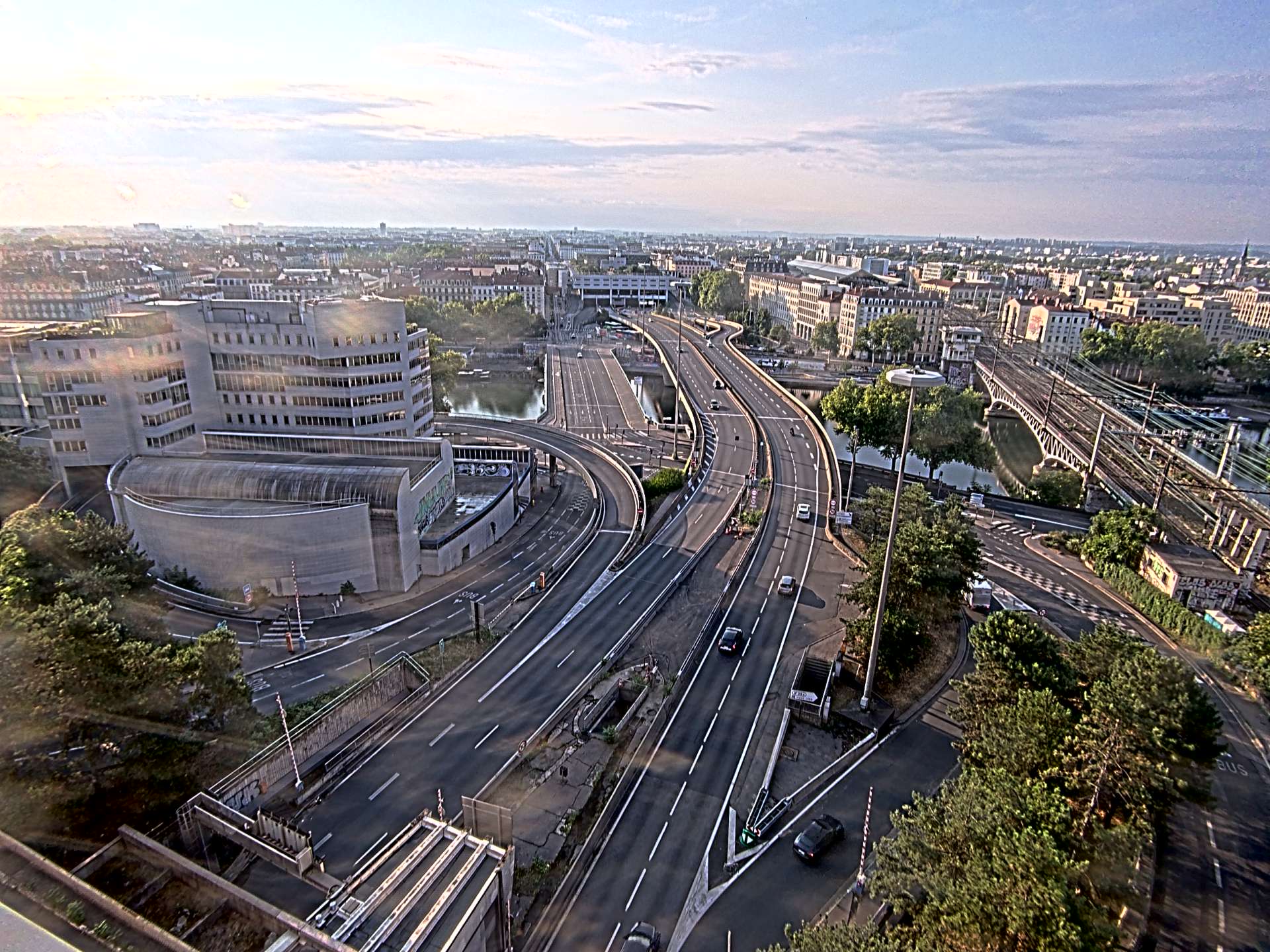 Caméra autoroute à Lyon Perrache à l'entrée Sud du Tunnel sous Fourvière, en direction de Marseille