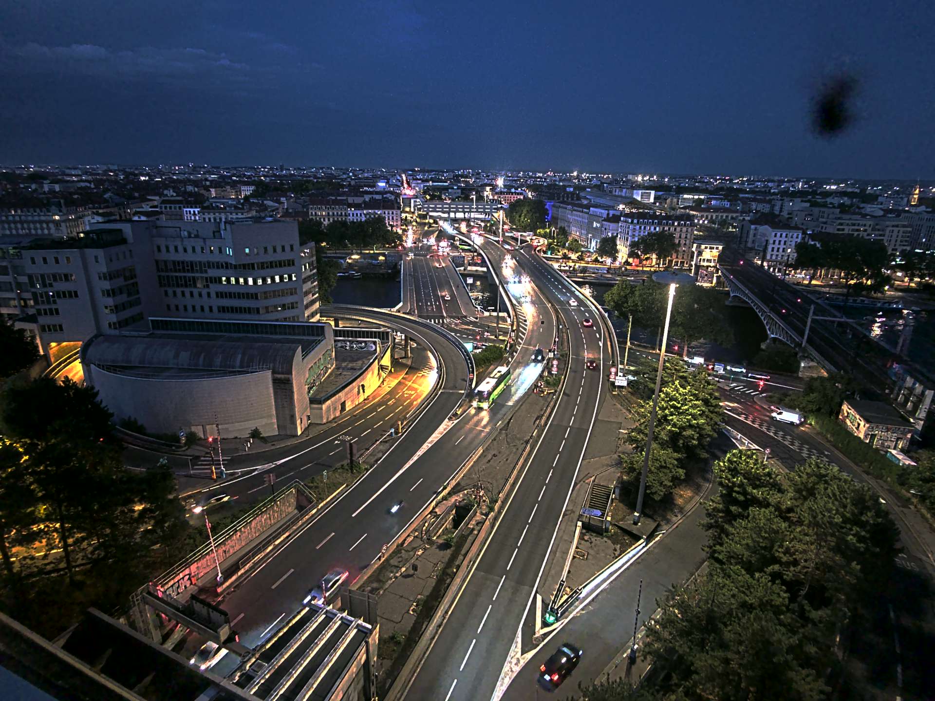 Caméra autoroute à Lyon Perrache à l'entrée Sud du Tunnel sous Fourvière, en direction de Marseille
