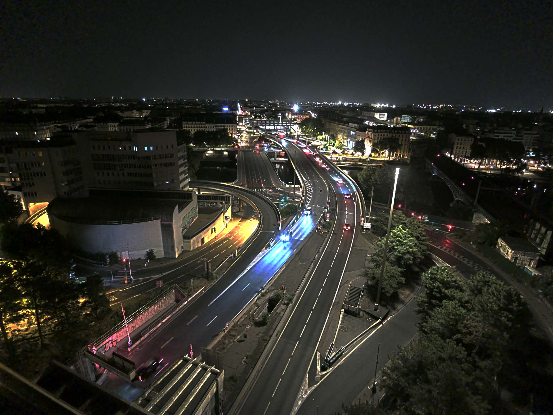 Caméra autoroute à Lyon Perrache à l'entrée Sud du Tunnel sous Fourvière, en direction de Marseille