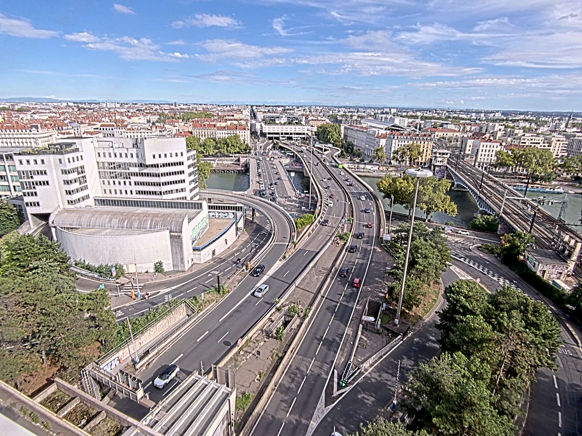 Caméra autoroute à Lyon Perrache à l'entrée Sud du Tunnel sous Fourvière, en direction de Marseille