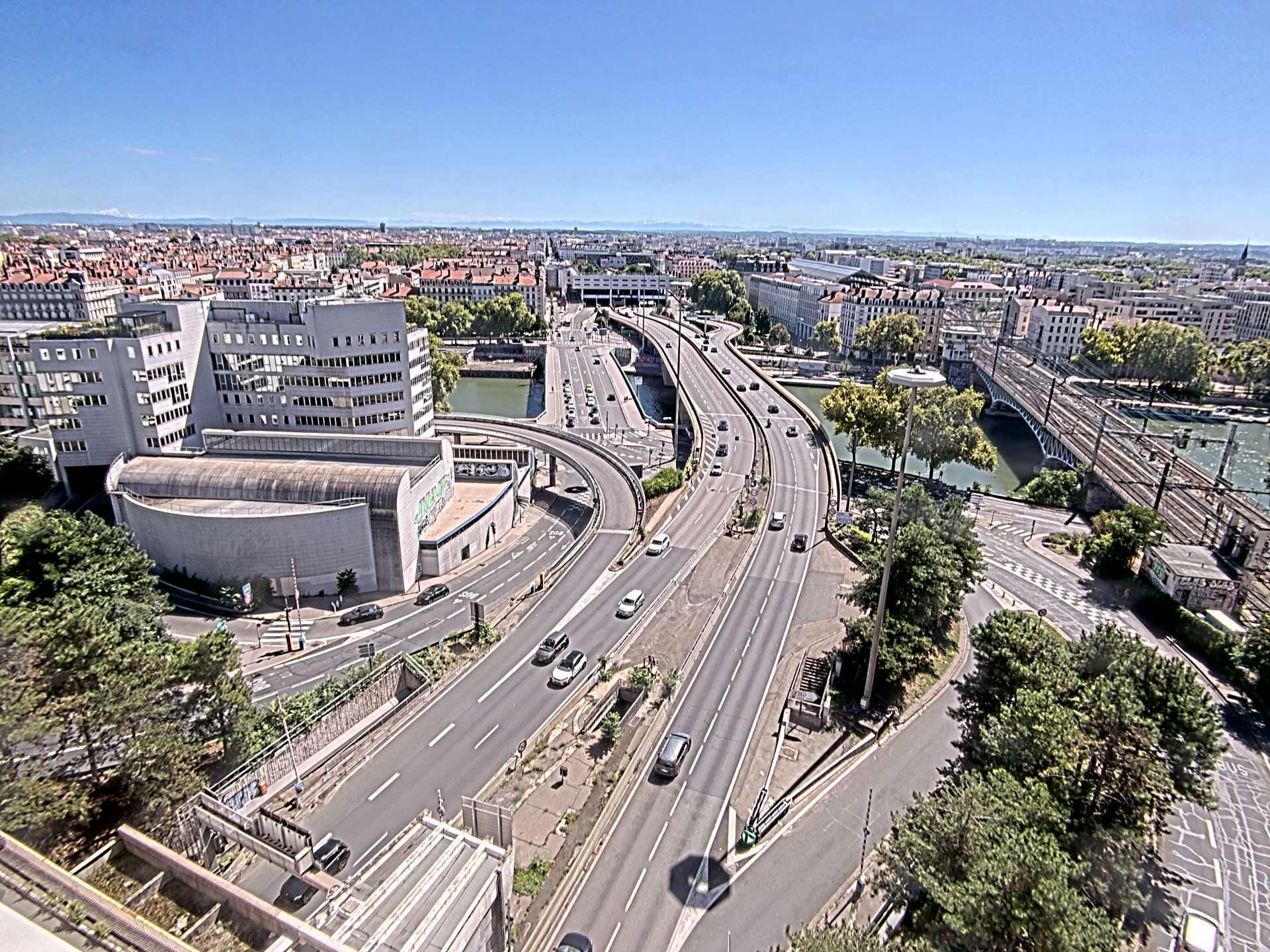 Caméra autoroute à Lyon Perrache à l'entrée Sud du Tunnel sous Fourvière, en direction de Marseille