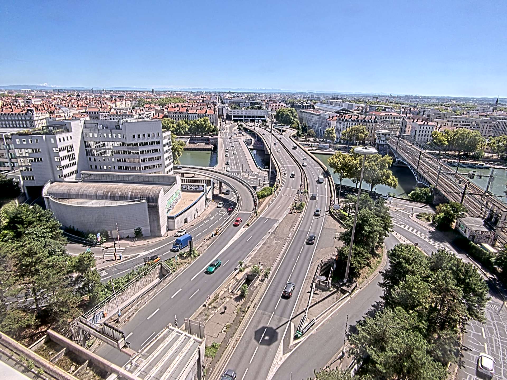 Caméra autoroute à Lyon Perrache à l'entrée Sud du Tunnel sous Fourvière, en direction de Marseille