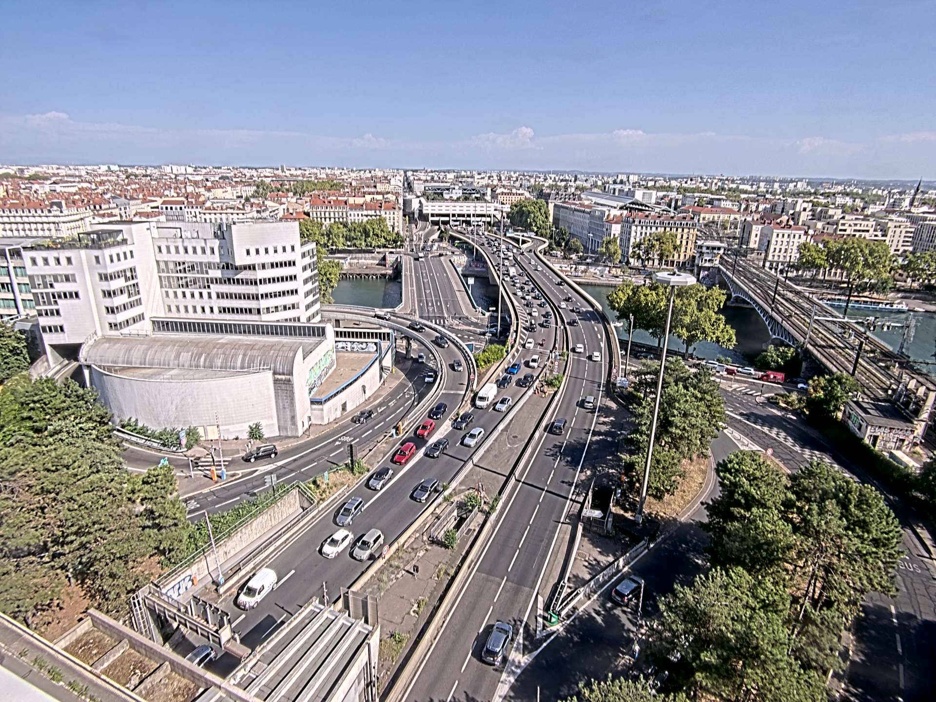 Caméra autoroute à Lyon Perrache à l'entrée Sud du Tunnel sous Fourvière, en direction de Marseille