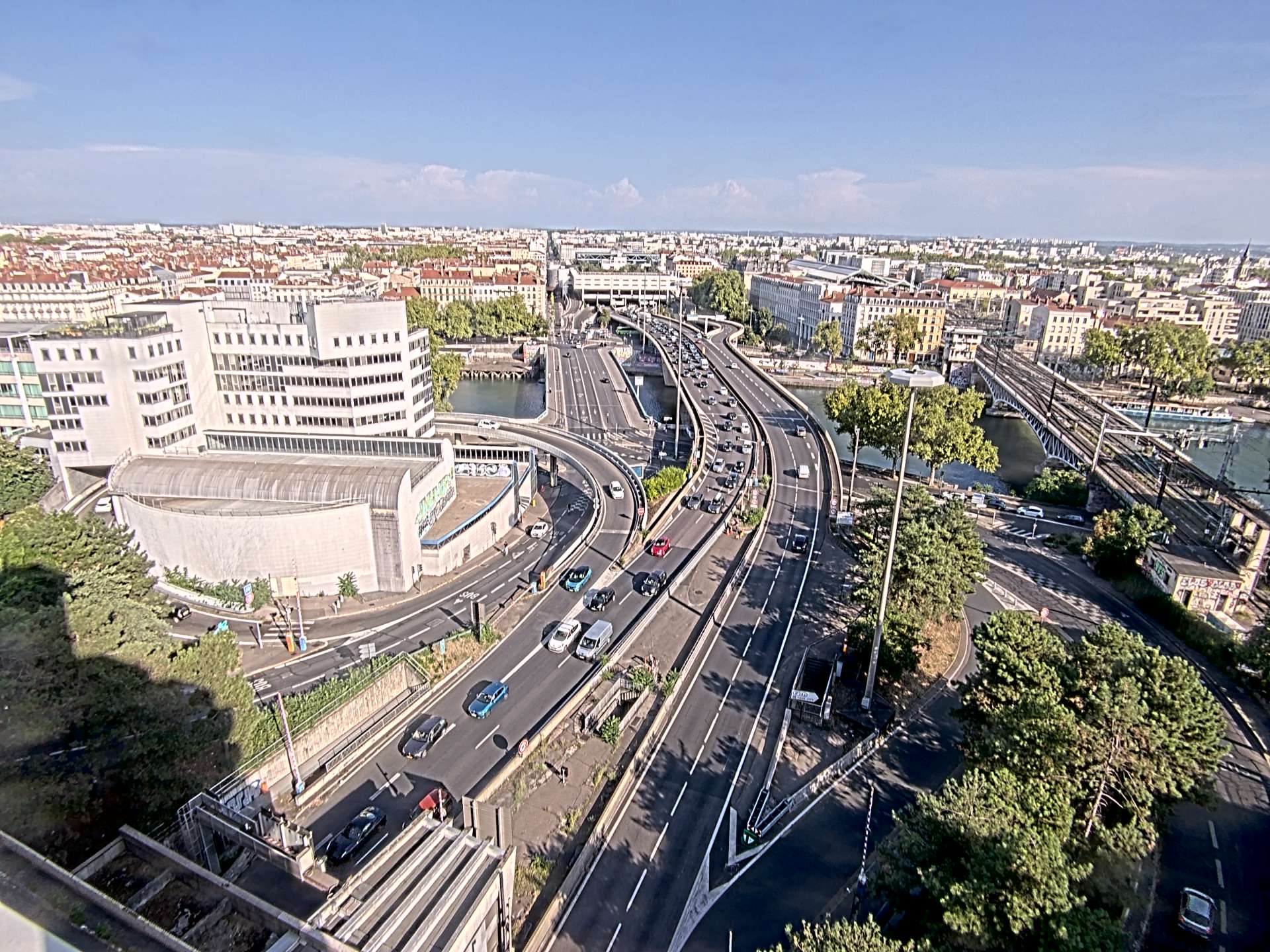 Caméra autoroute à Lyon Perrache à l'entrée Sud du Tunnel sous Fourvière, en direction de Marseille