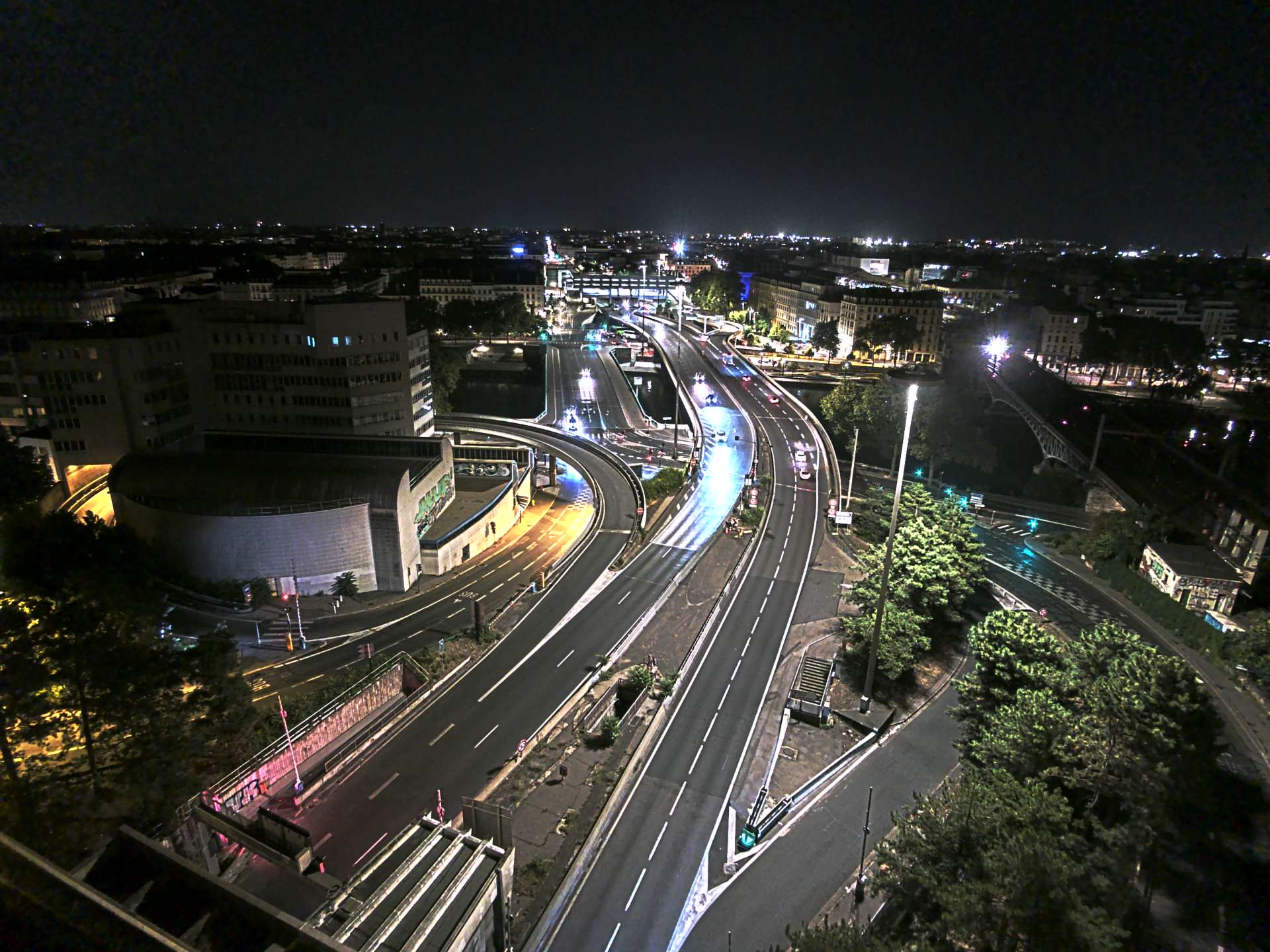 Caméra autoroute à Lyon Perrache à l'entrée Sud du Tunnel sous Fourvière, en direction de Marseille