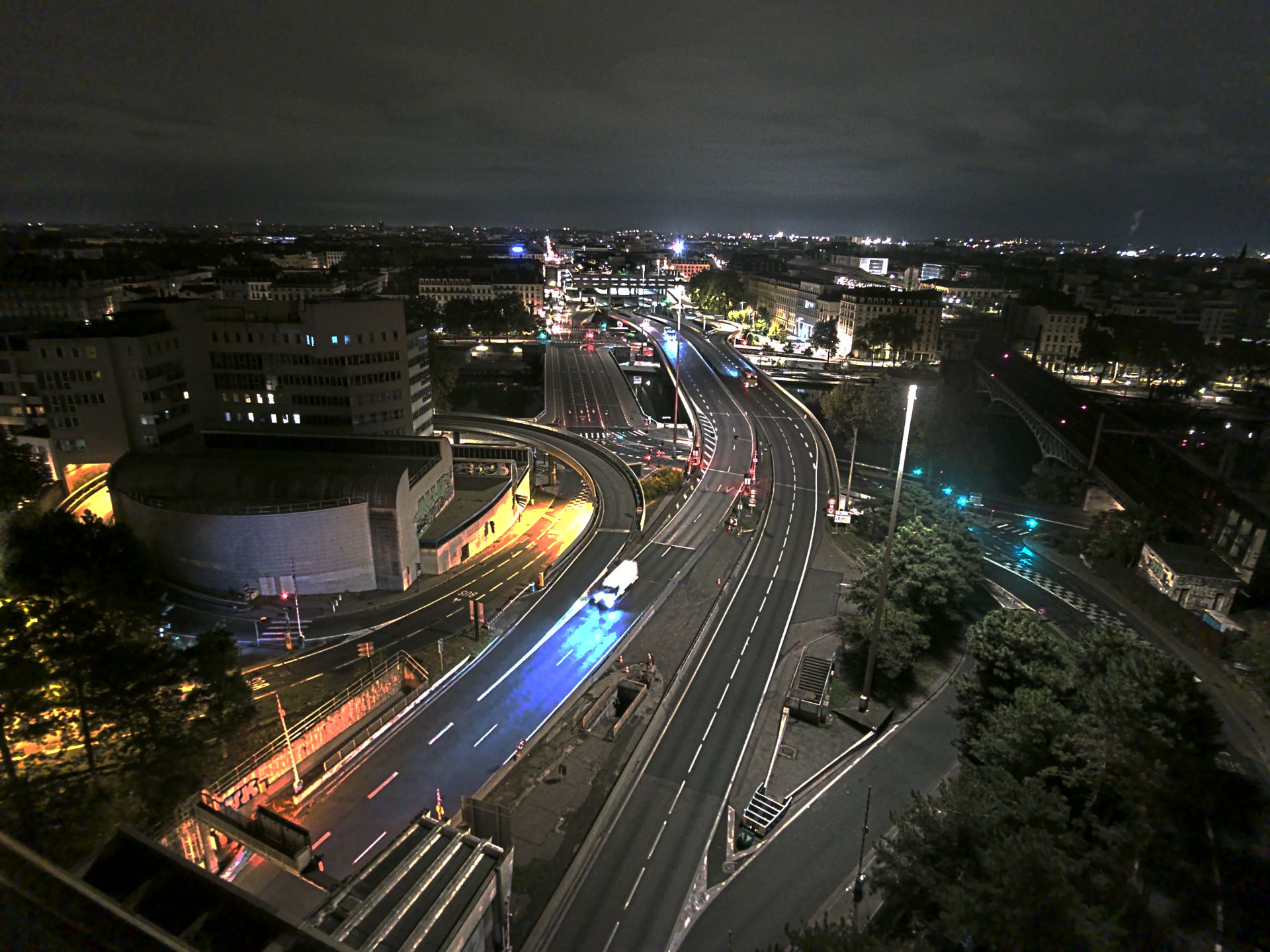 Caméra autoroute à Lyon Perrache à l'entrée Sud du Tunnel sous Fourvière, en direction de Marseille
