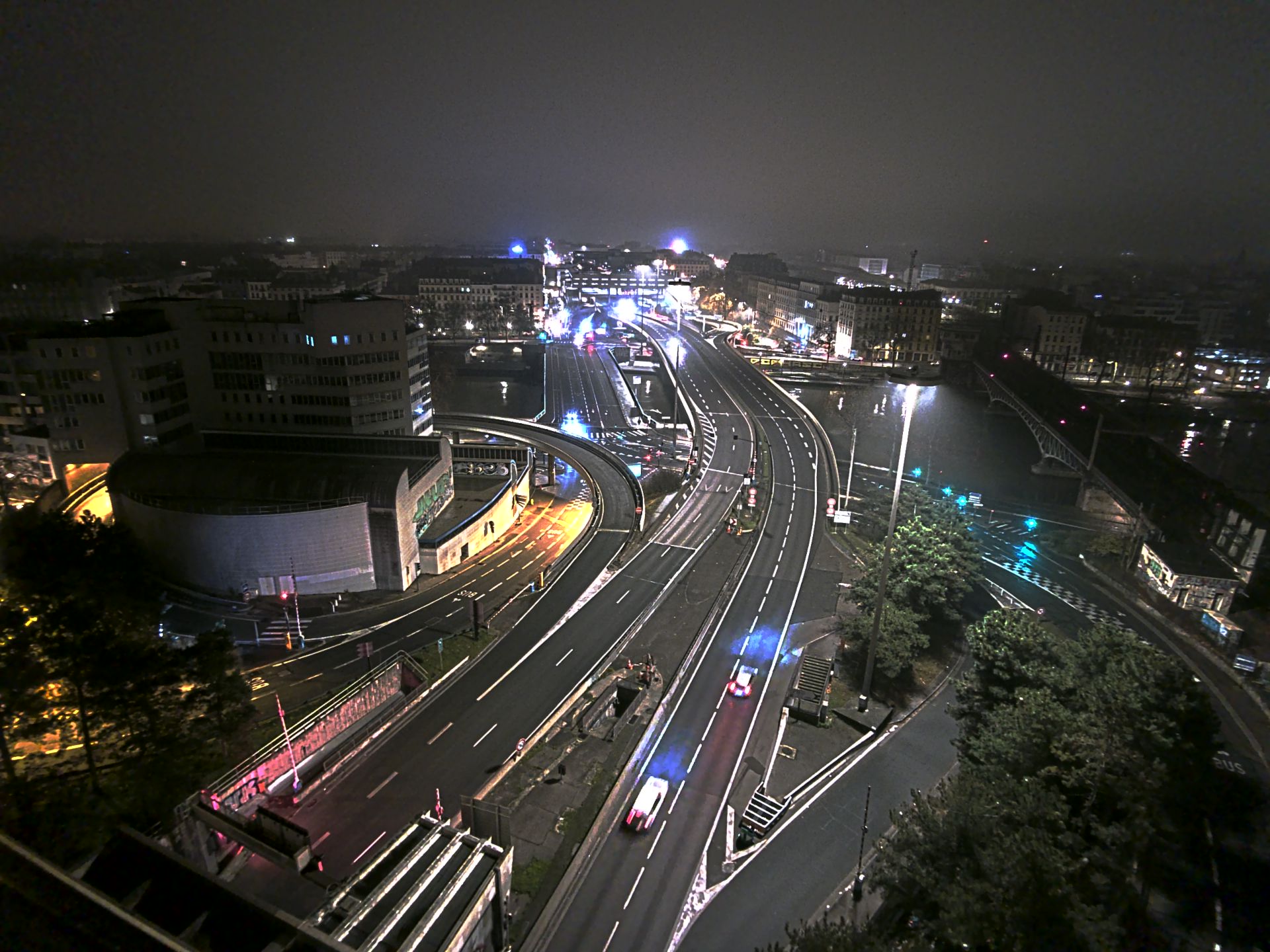 Caméra autoroute à Lyon Perrache à l'entrée Sud du Tunnel sous Fourvière, en direction de Marseille