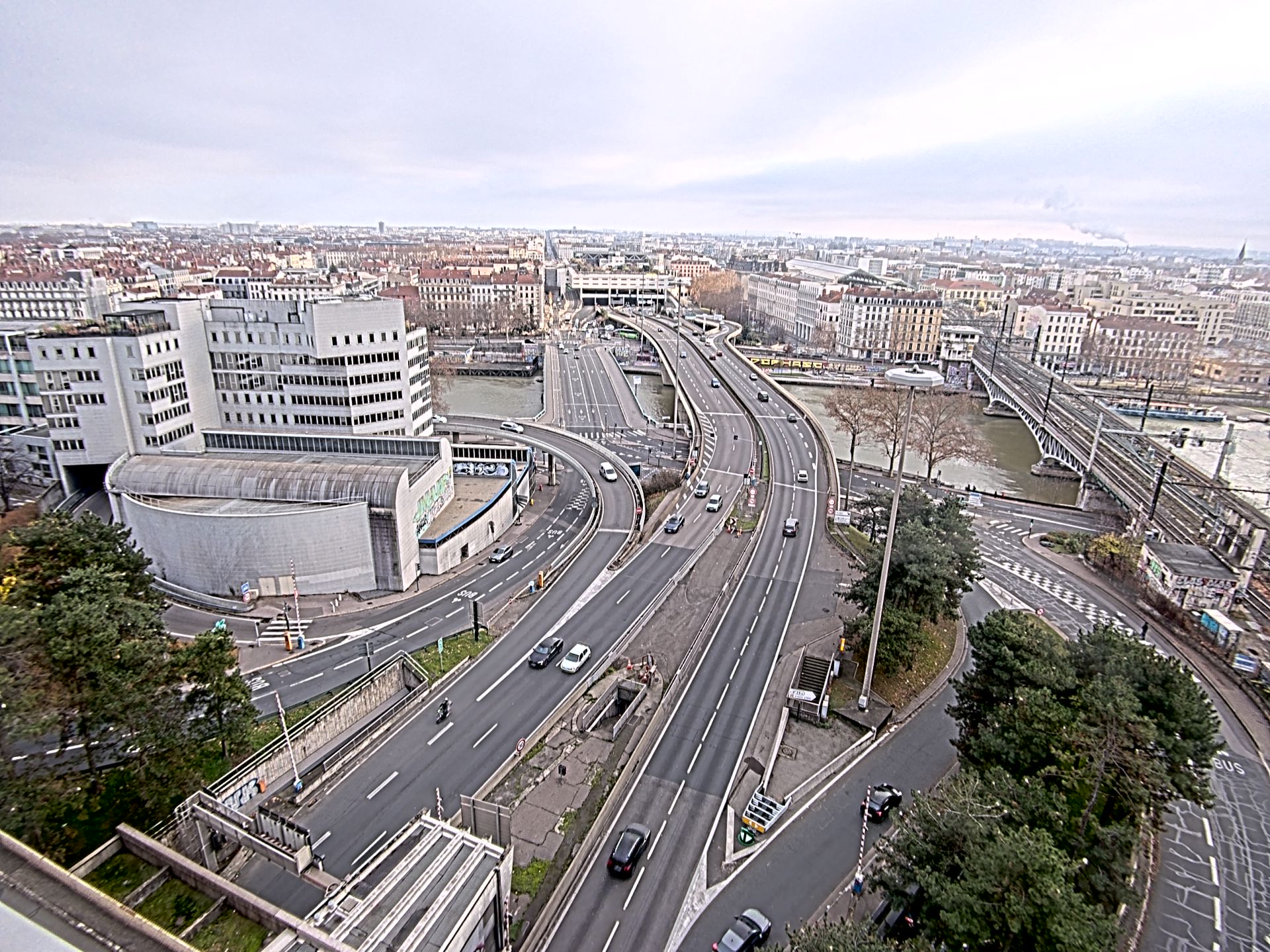 Caméra autoroute à Lyon Perrache à l'entrée Sud du Tunnel sous Fourvière, en direction de Marseille