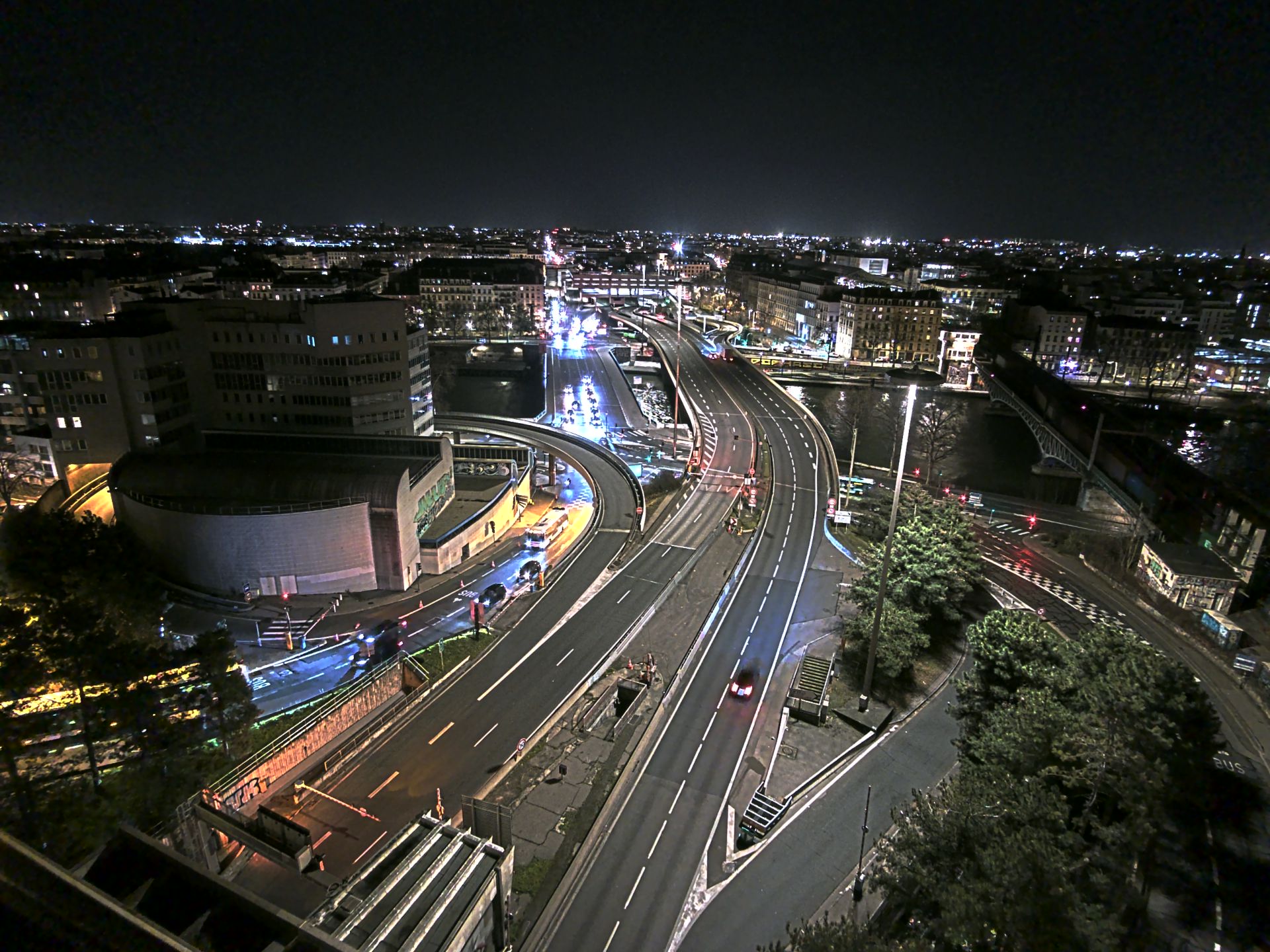 Caméra autoroute à Lyon Perrache à l'entrée Sud du Tunnel sous Fourvière, en direction de Marseille