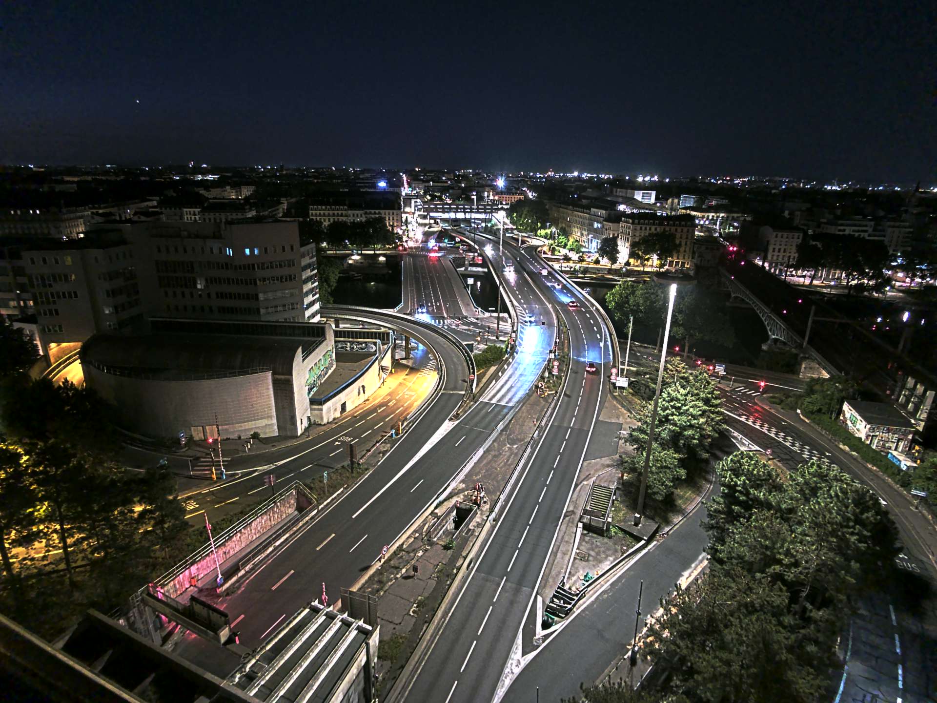 Caméra autoroute à Lyon Perrache à l'entrée Sud du Tunnel sous Fourvière, en direction de Marseille