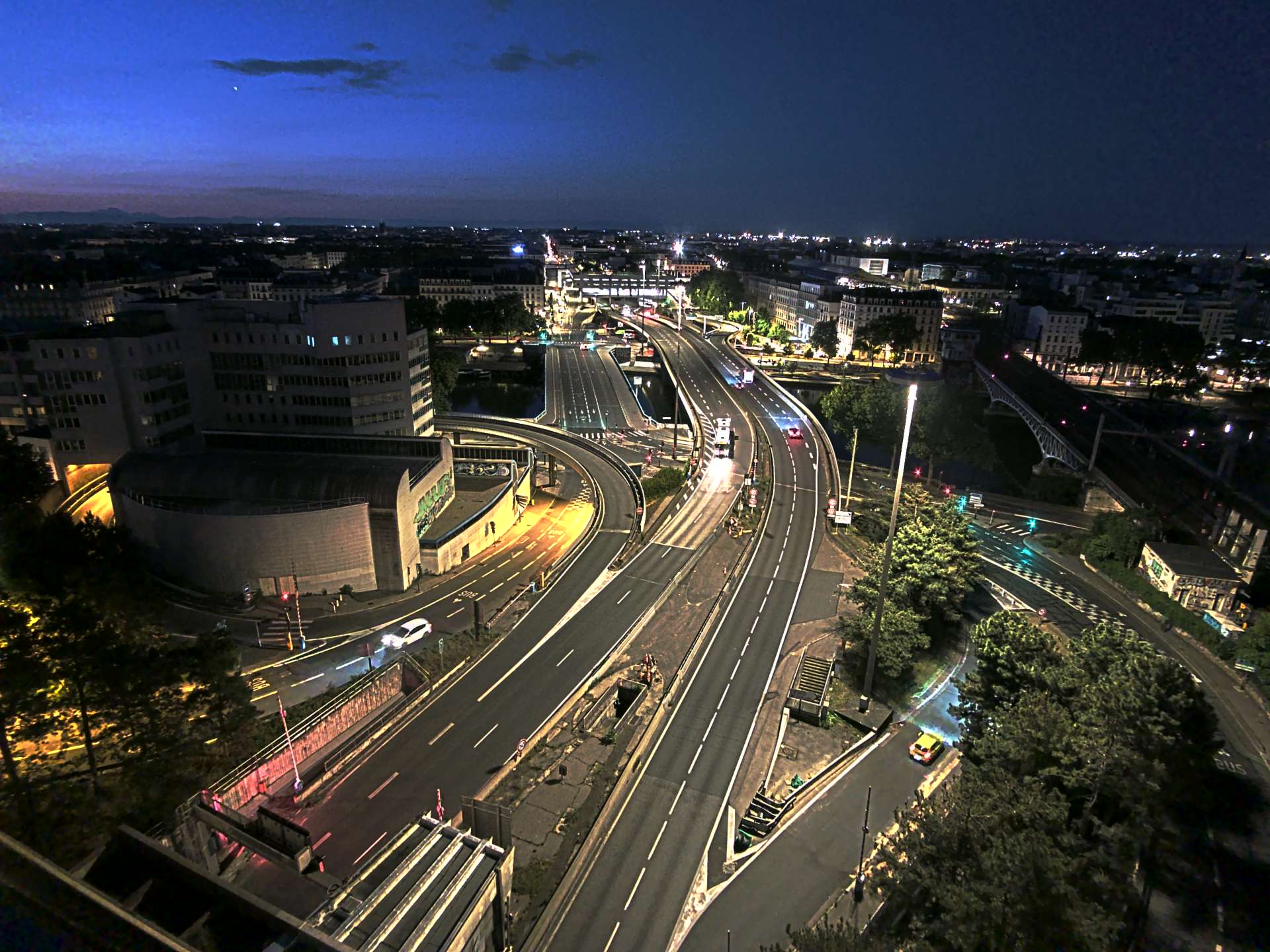 Caméra autoroute à Lyon Perrache à l'entrée Sud du Tunnel sous Fourvière, en direction de Marseille