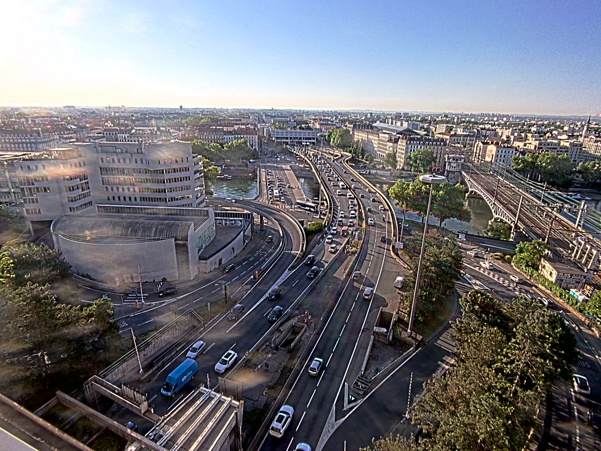 Caméra autoroute à Lyon Perrache à l'entrée Sud du Tunnel sous Fourvière, en direction de Marseille