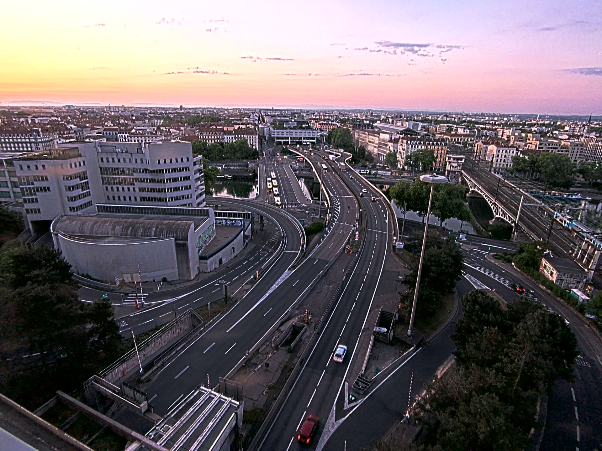 Caméra autoroute à Lyon Perrache à l'entrée Sud du Tunnel sous Fourvière, en direction de Marseille