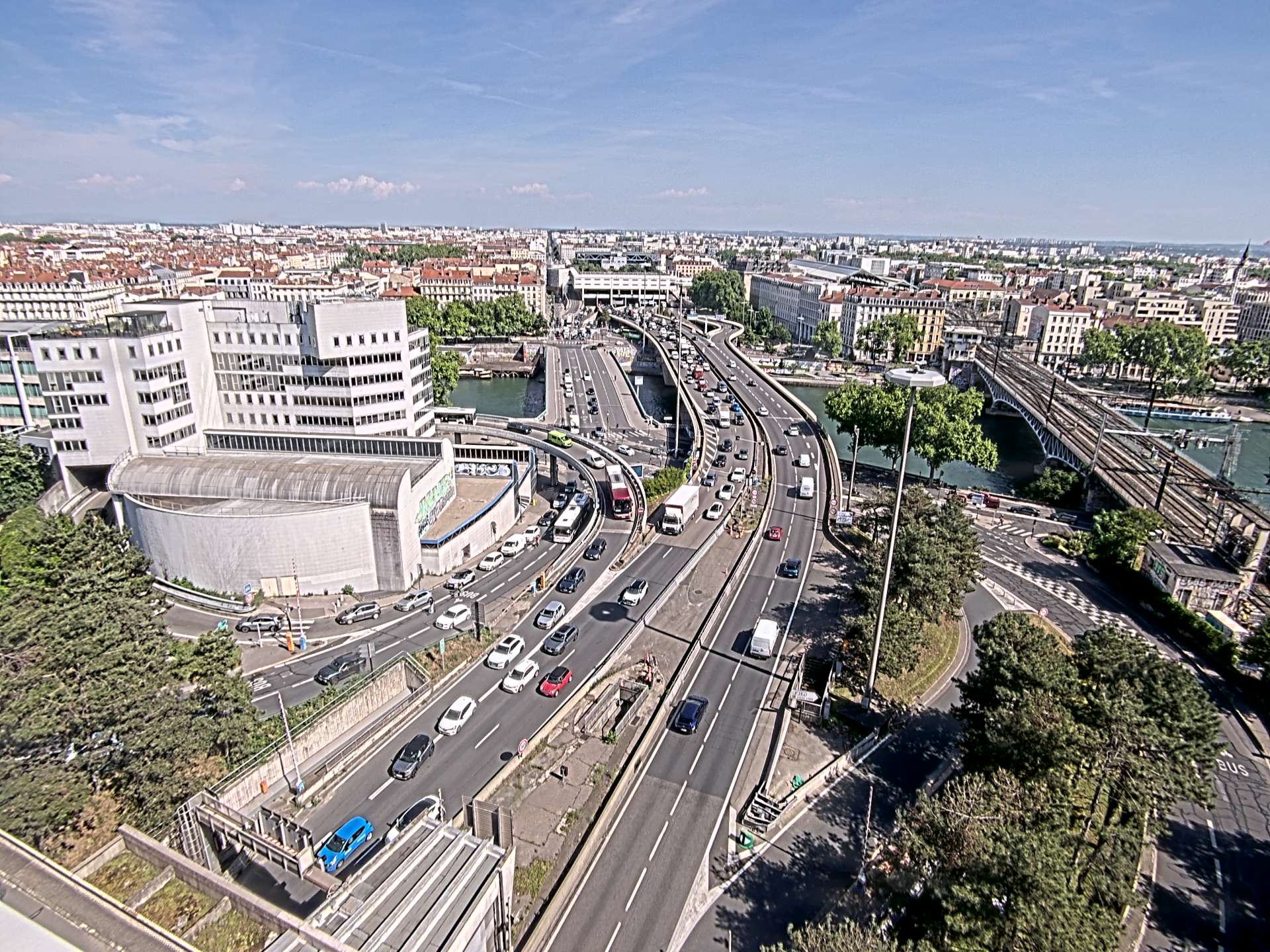 Caméra autoroute à Lyon Perrache à l'entrée Sud du Tunnel sous Fourvière, en direction de Marseille