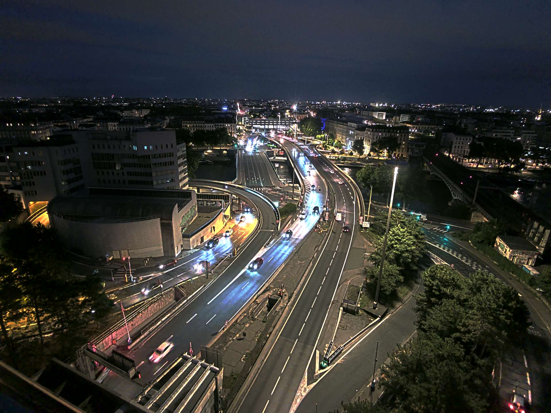 Caméra autoroute à Lyon Perrache à l'entrée Sud du Tunnel sous Fourvière, en direction de Marseille