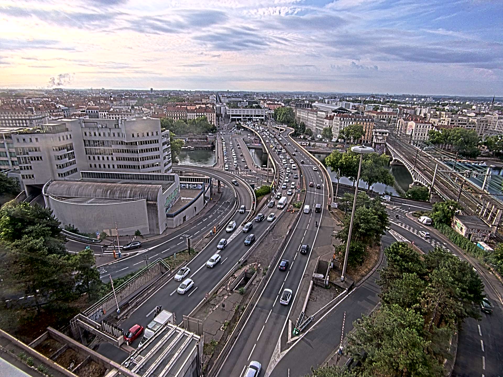 Caméra autoroute à Lyon Perrache à l'entrée Sud du Tunnel sous Fourvière, en direction de Marseille