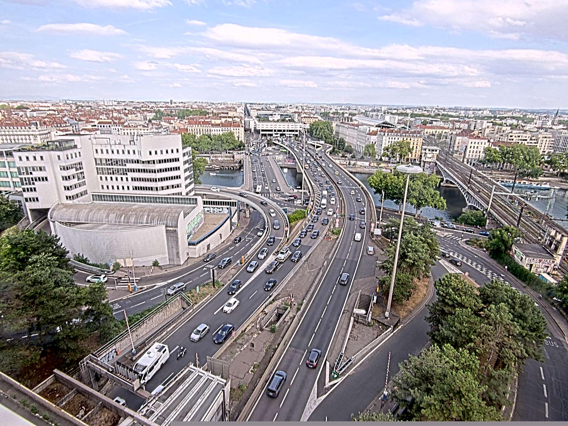 Caméra autoroute à Lyon Perrache à l'entrée Sud du Tunnel sous Fourvière, en direction de Marseille