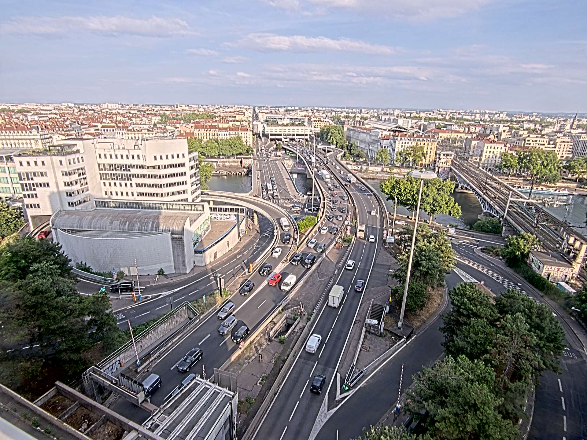 Caméra autoroute à Lyon Perrache à l'entrée Sud du Tunnel sous Fourvière, en direction de Marseille