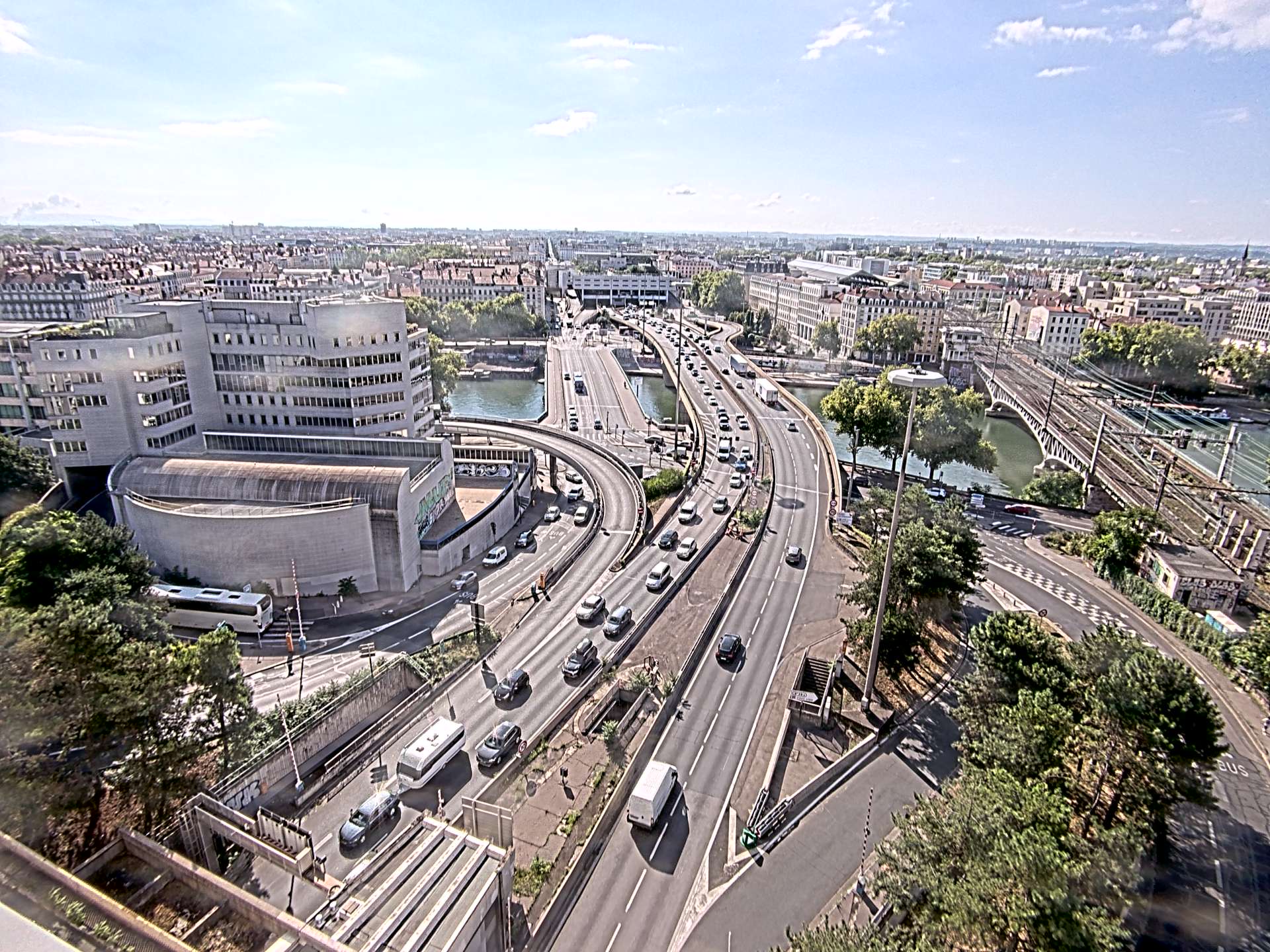 Caméra autoroute à Lyon Perrache à l'entrée Sud du Tunnel sous Fourvière, en direction de Marseille