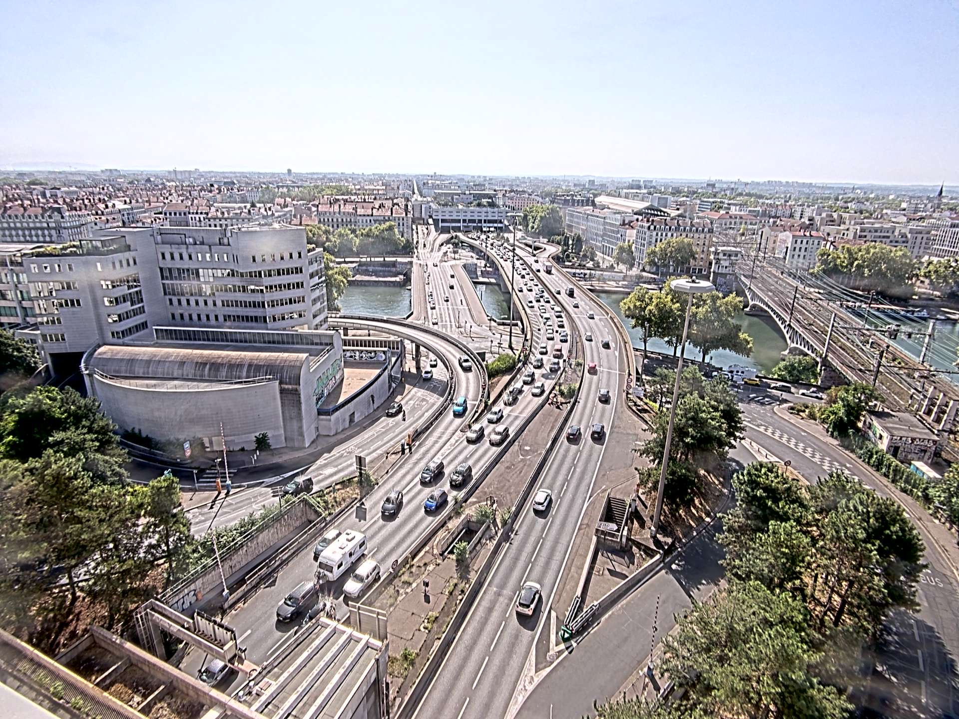 Caméra autoroute à Lyon Perrache à l'entrée Sud du Tunnel sous Fourvière, en direction de Marseille