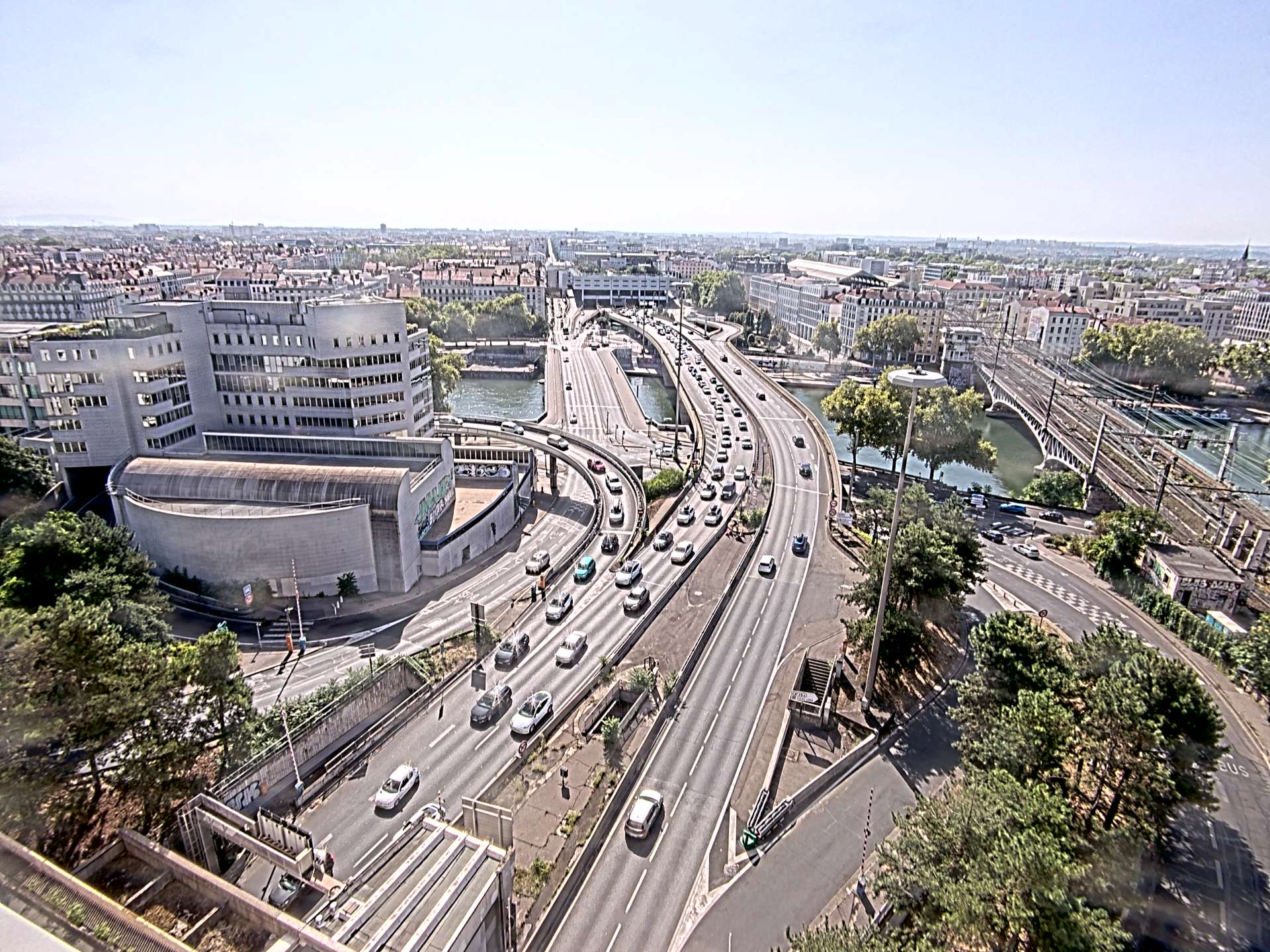 Caméra autoroute à Lyon Perrache à l'entrée Sud du Tunnel sous Fourvière, en direction de Marseille