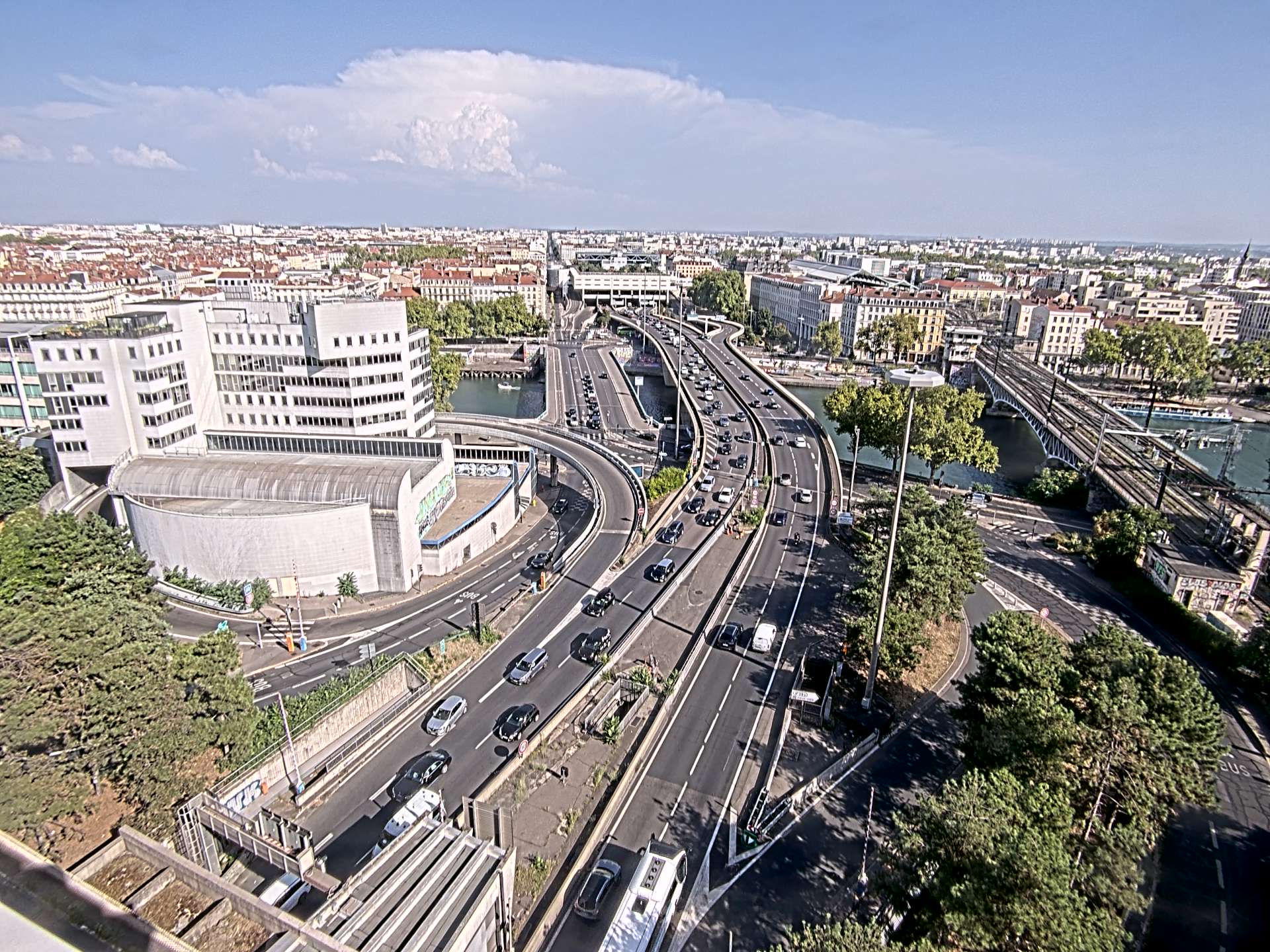 Caméra autoroute à Lyon Perrache à l'entrée Sud du Tunnel sous Fourvière, en direction de Marseille