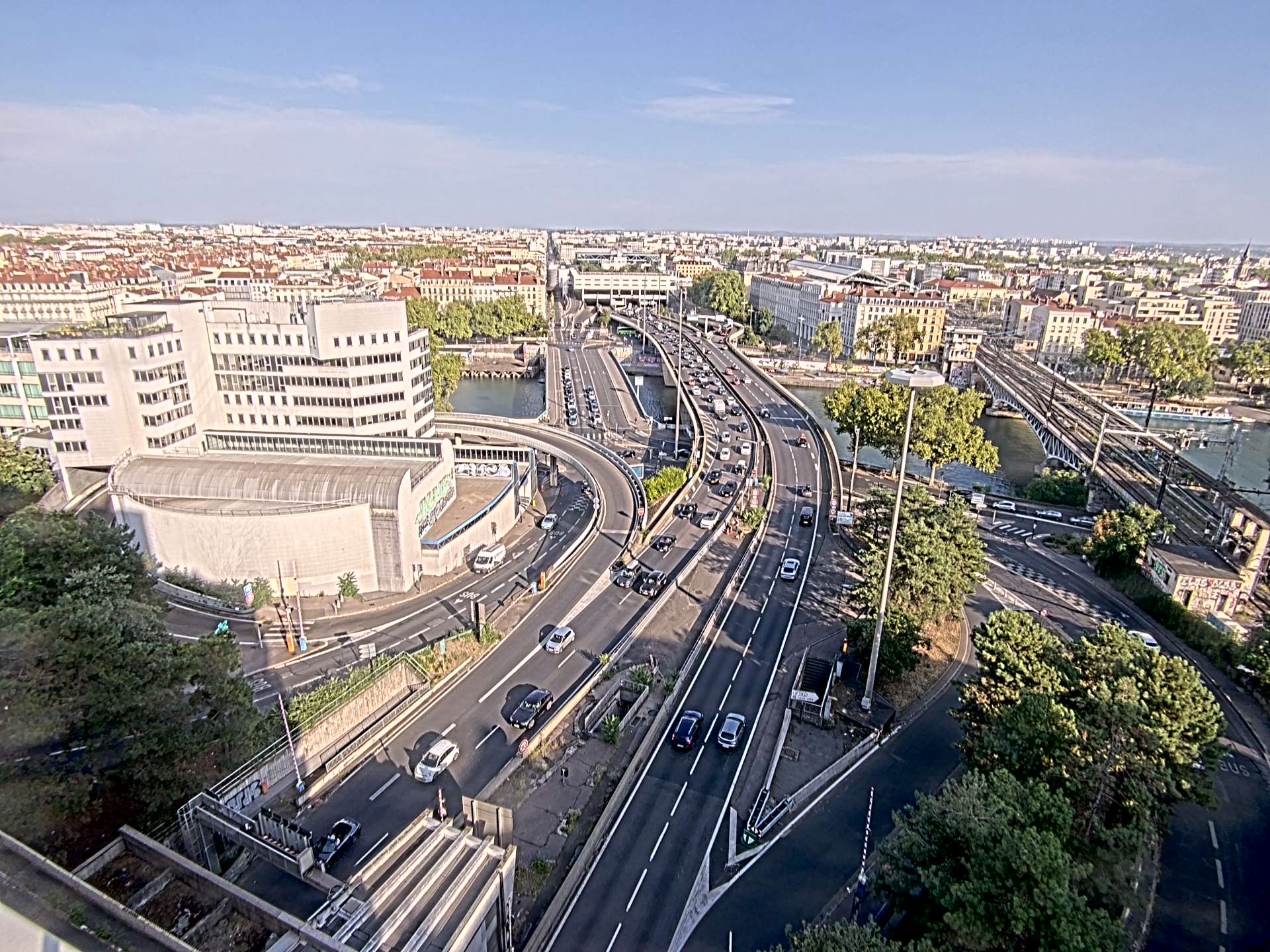 Caméra autoroute à Lyon Perrache à l'entrée Sud du Tunnel sous Fourvière, en direction de Marseille