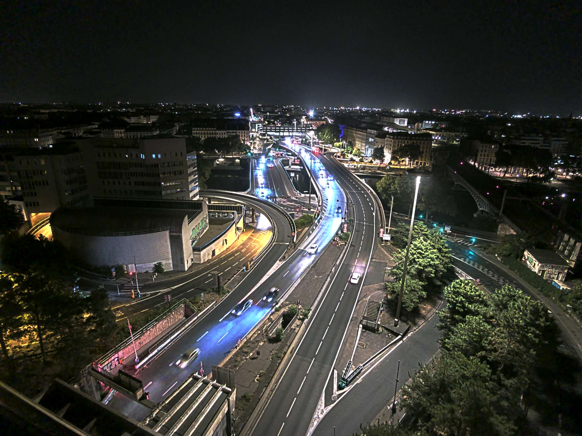 Caméra autoroute à Lyon Perrache à l'entrée Sud du Tunnel sous Fourvière, en direction de Marseille