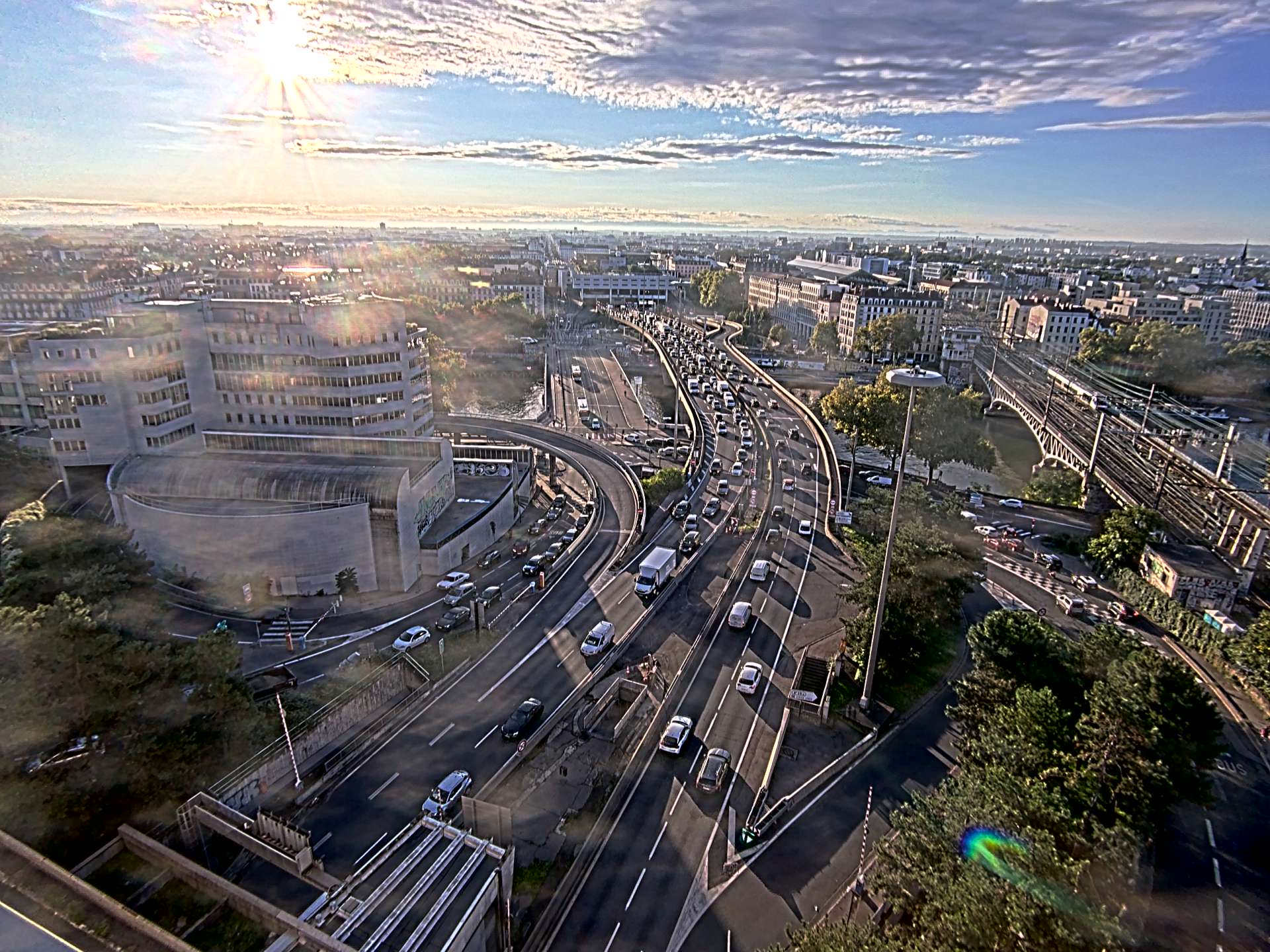 Caméra autoroute à Lyon Perrache à l'entrée Sud du Tunnel sous Fourvière, en direction de Marseille