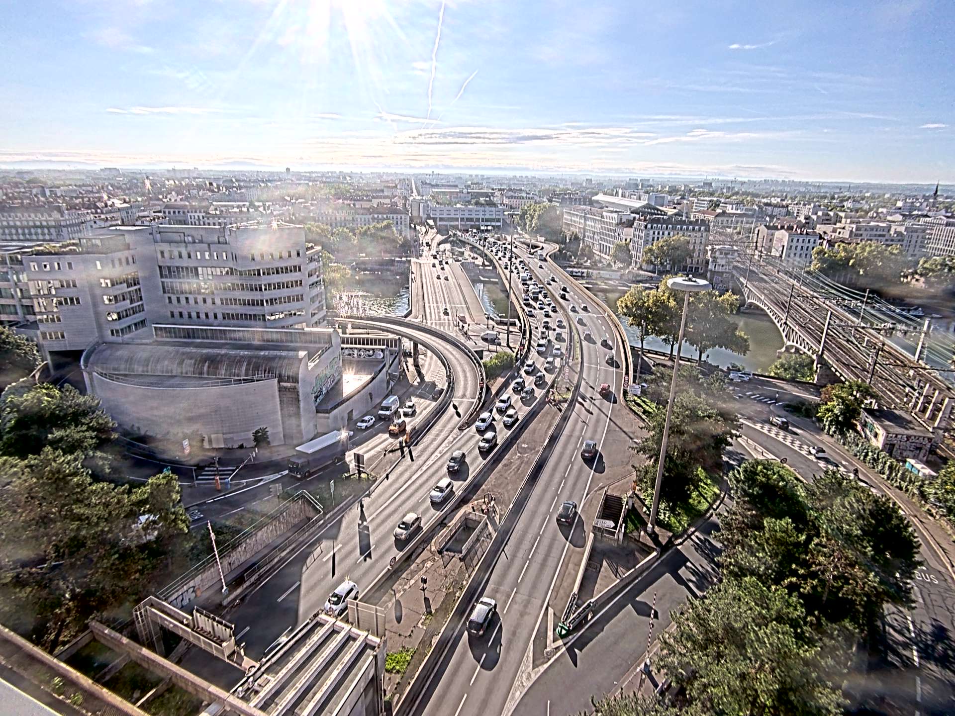Caméra autoroute à Lyon Perrache à l'entrée Sud du Tunnel sous Fourvière, en direction de Marseille