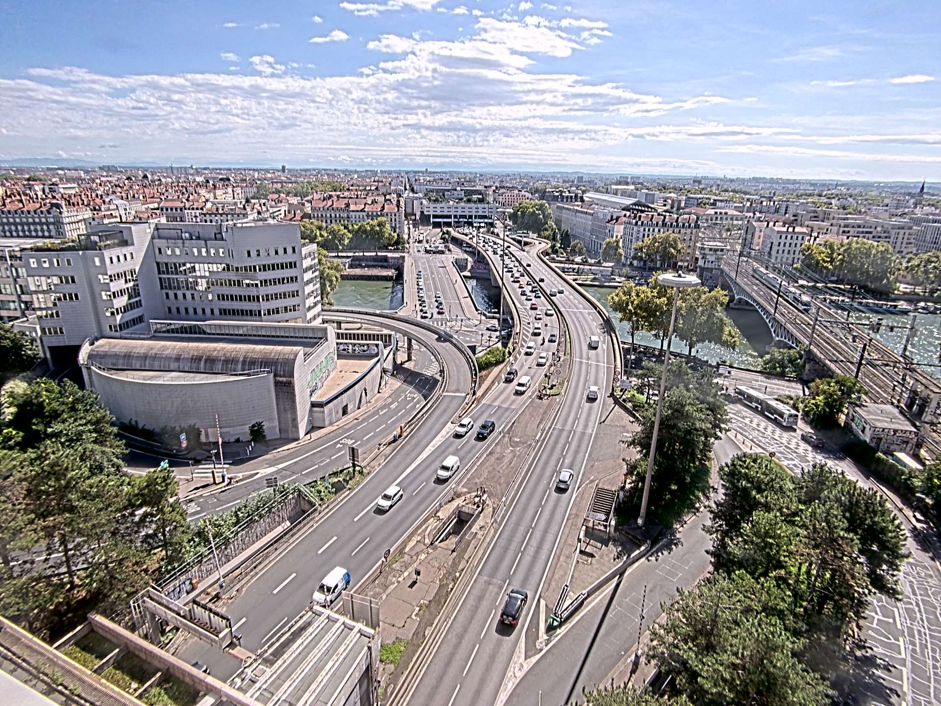 Caméra autoroute à Lyon Perrache à l'entrée Sud du Tunnel sous Fourvière, en direction de Marseille