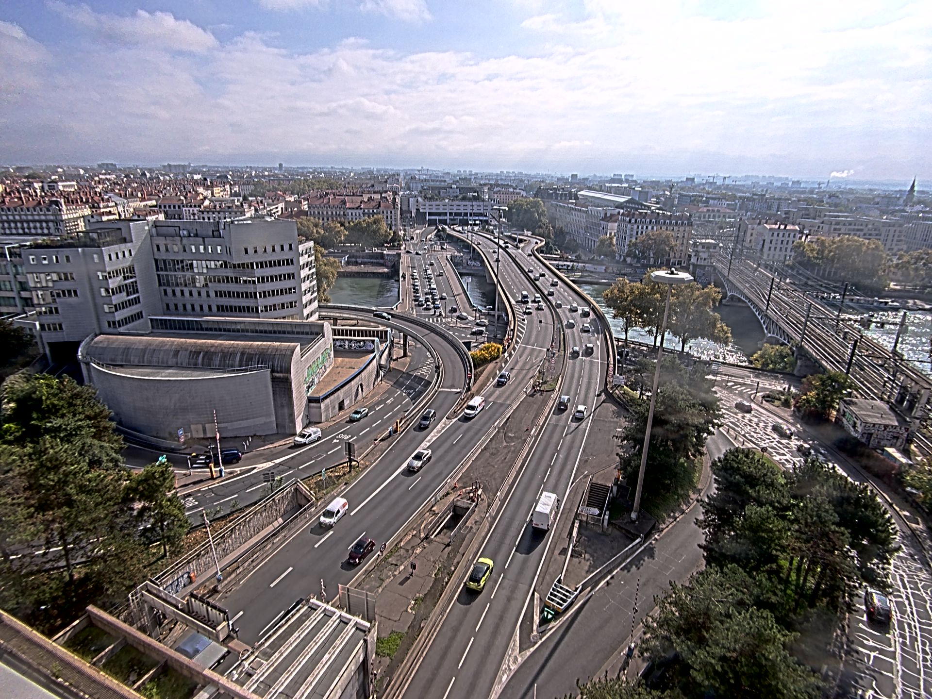 Caméra autoroute à Lyon Perrache à l'entrée Sud du Tunnel sous Fourvière, en direction de Marseille