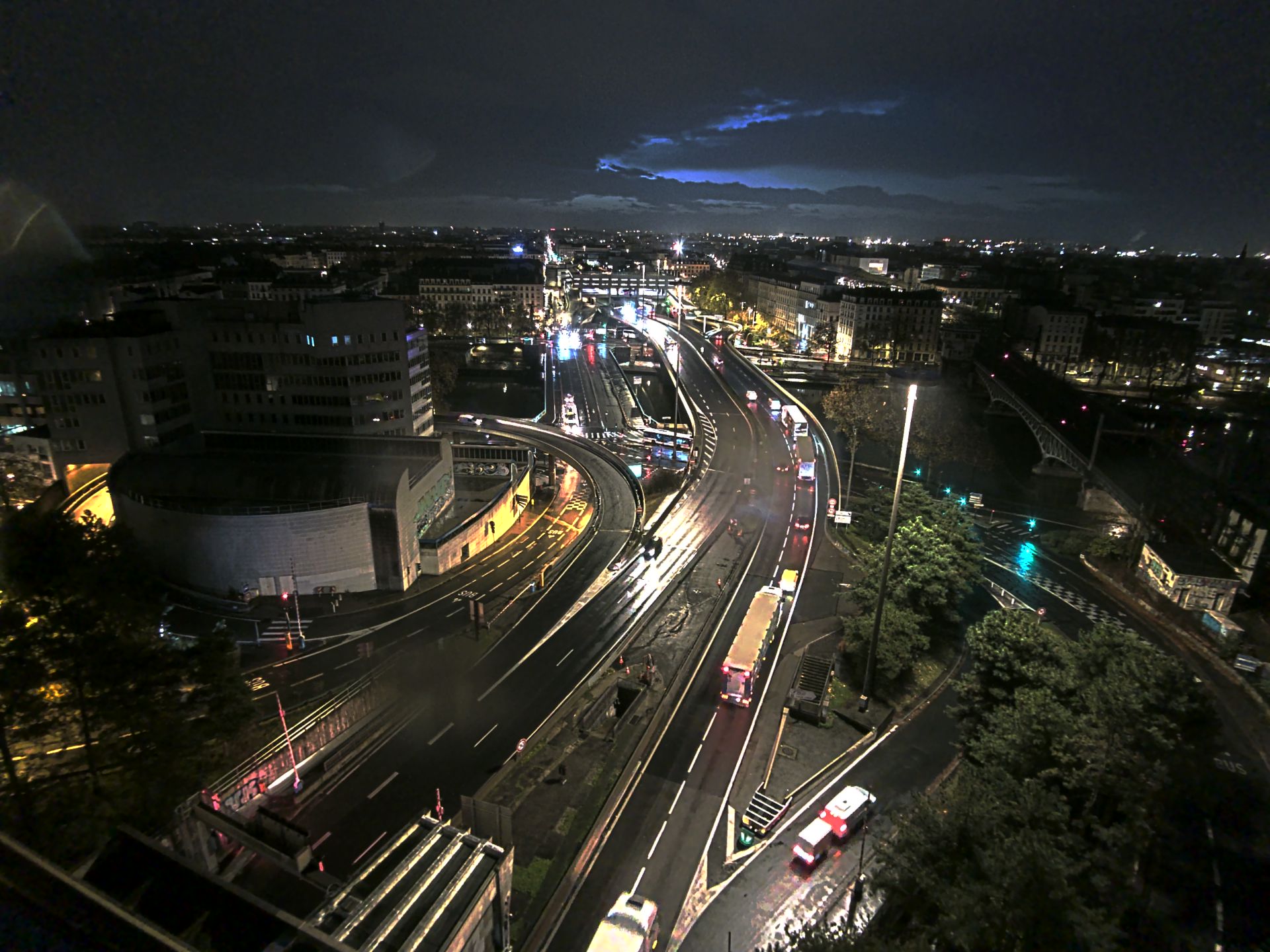 Caméra autoroute à Lyon Perrache à l'entrée Sud du Tunnel sous Fourvière, en direction de Marseille