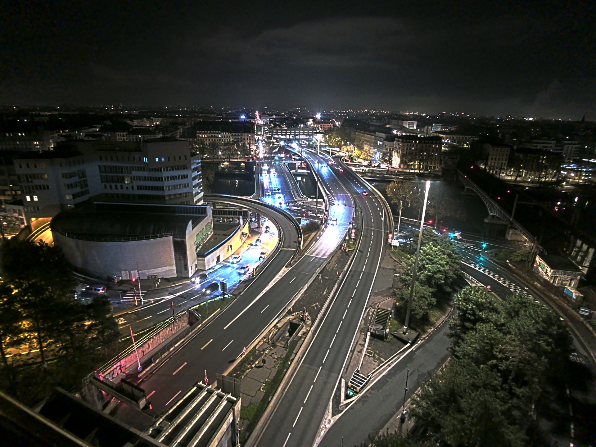 Caméra autoroute à Lyon Perrache à l'entrée Sud du Tunnel sous Fourvière, en direction de Marseille