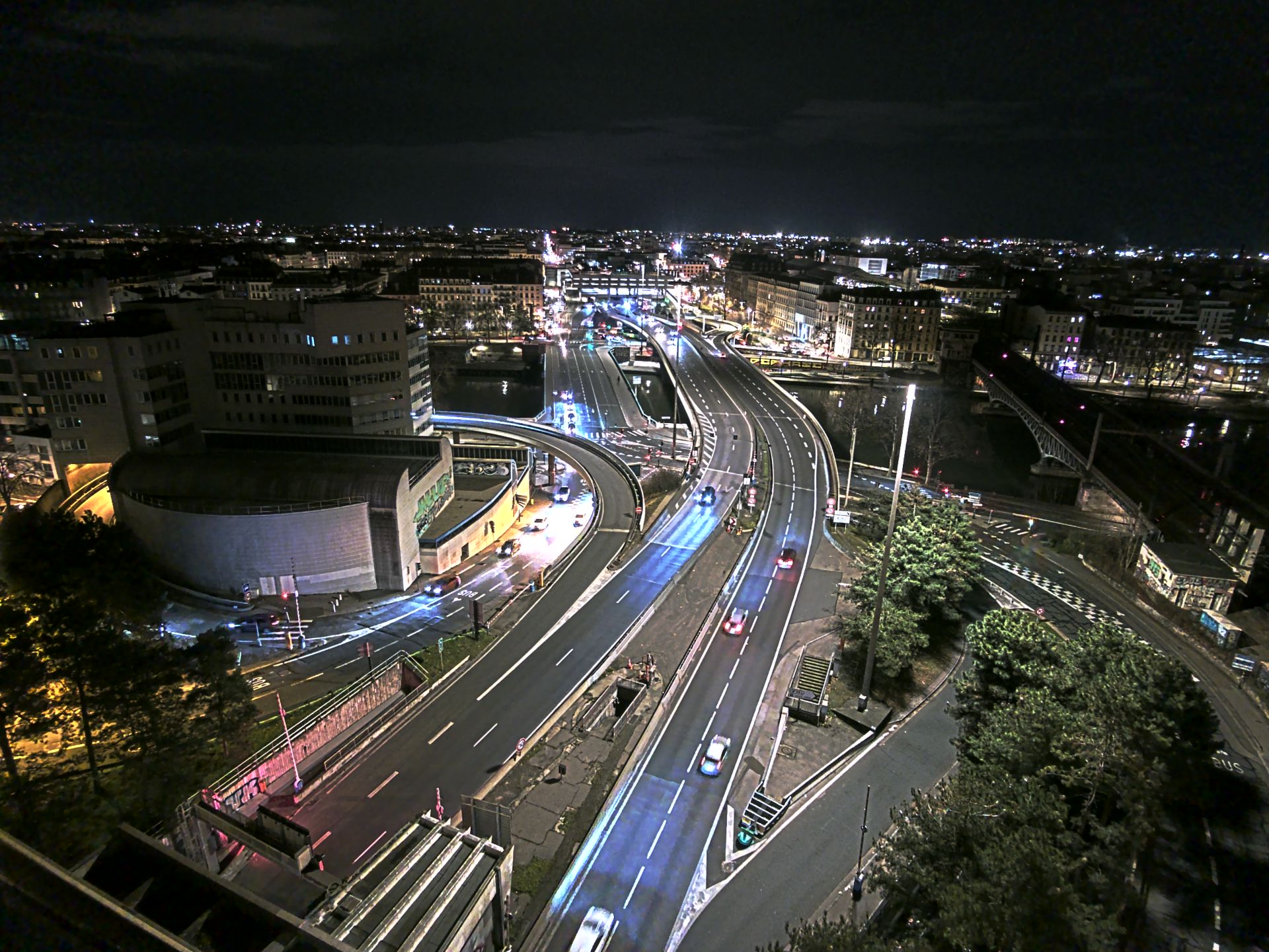 Caméra autoroute à Lyon Perrache à l'entrée Sud du Tunnel sous Fourvière, en direction de Marseille