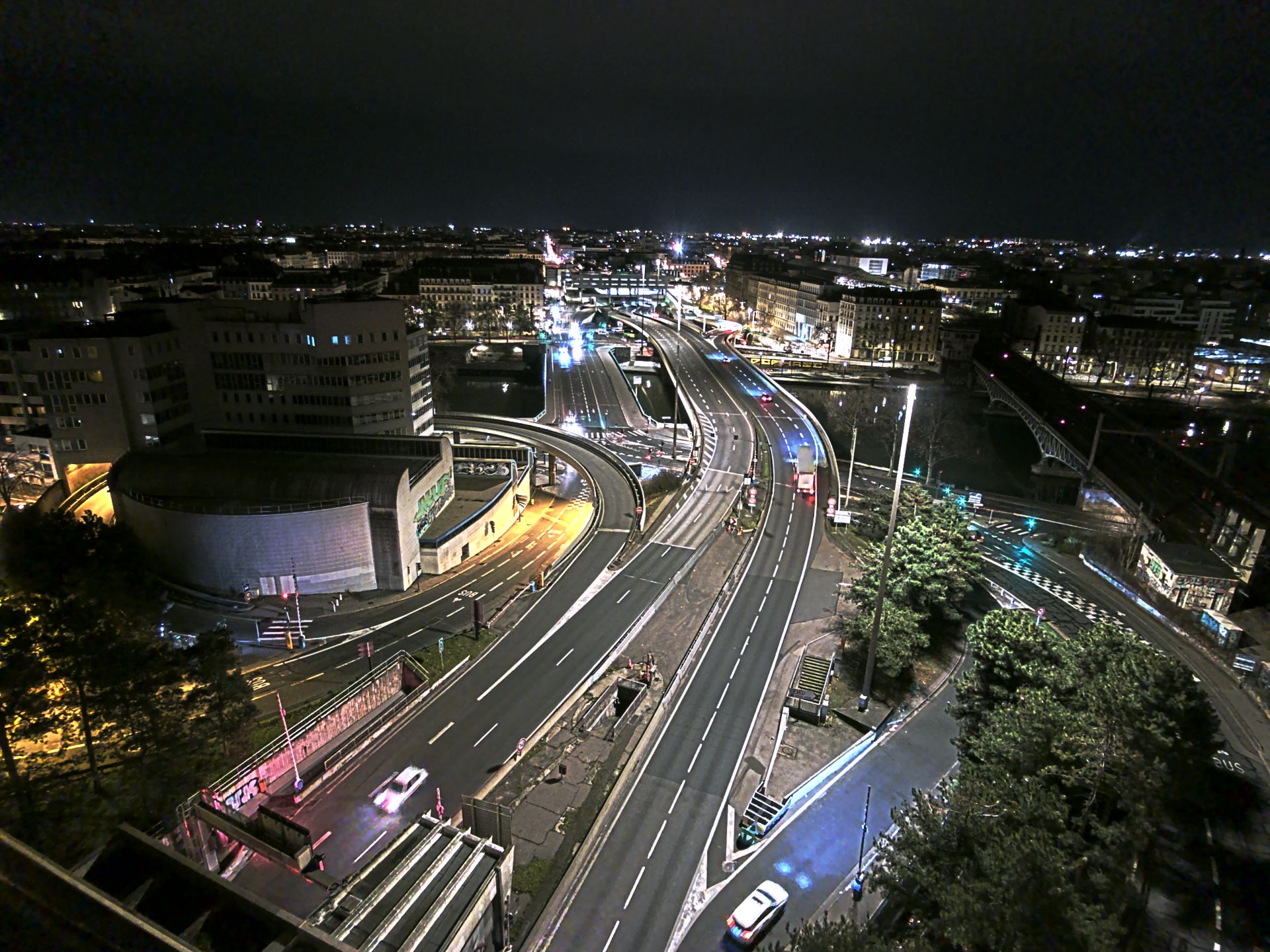 Caméra autoroute à Lyon Perrache à l'entrée Sud du Tunnel sous Fourvière, en direction de Marseille