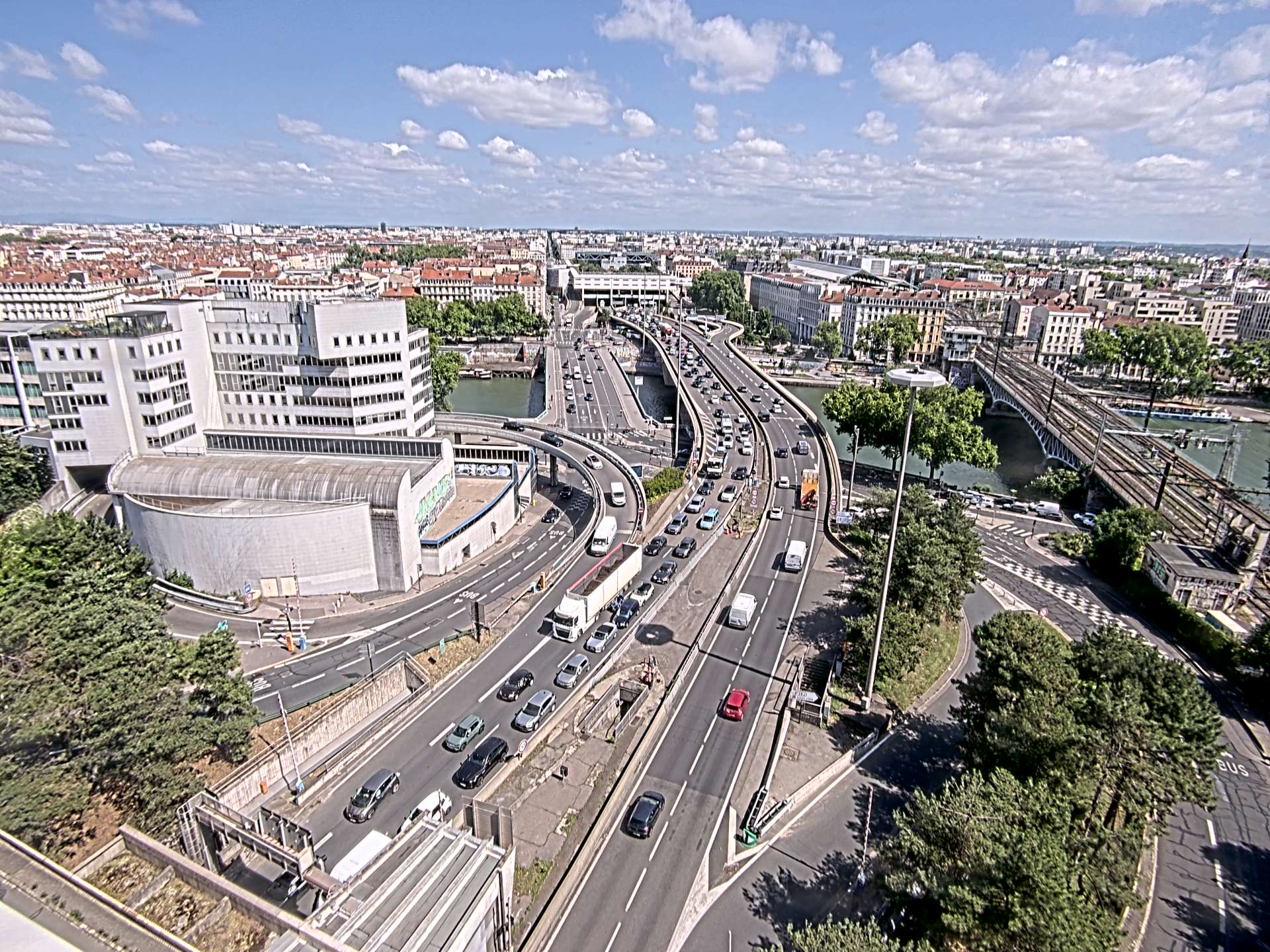 Caméra autoroute à Lyon Perrache à l'entrée Sud du Tunnel sous Fourvière, en direction de Marseille