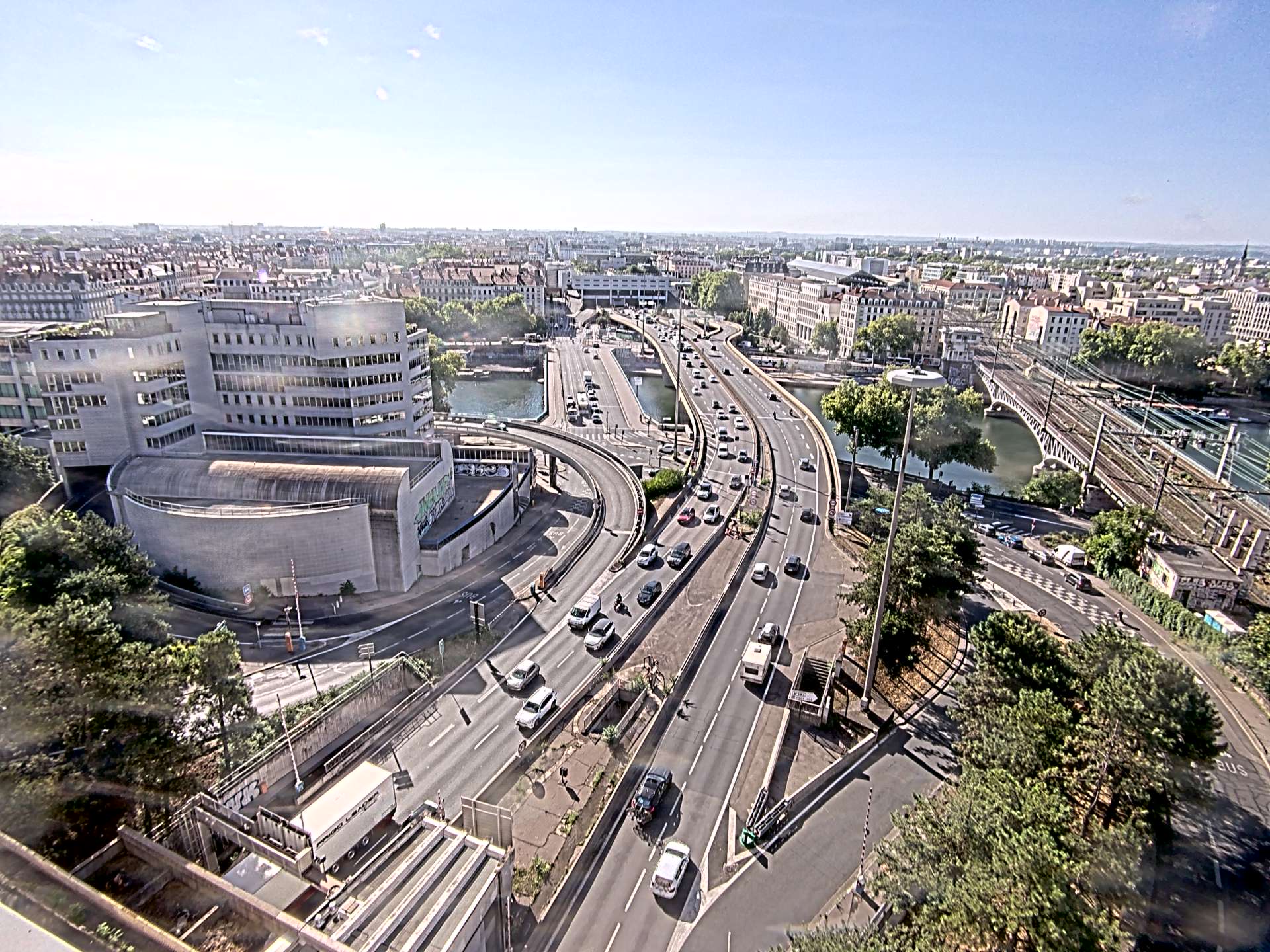 Caméra autoroute à Lyon Perrache à l'entrée Sud du Tunnel sous Fourvière, en direction de Marseille