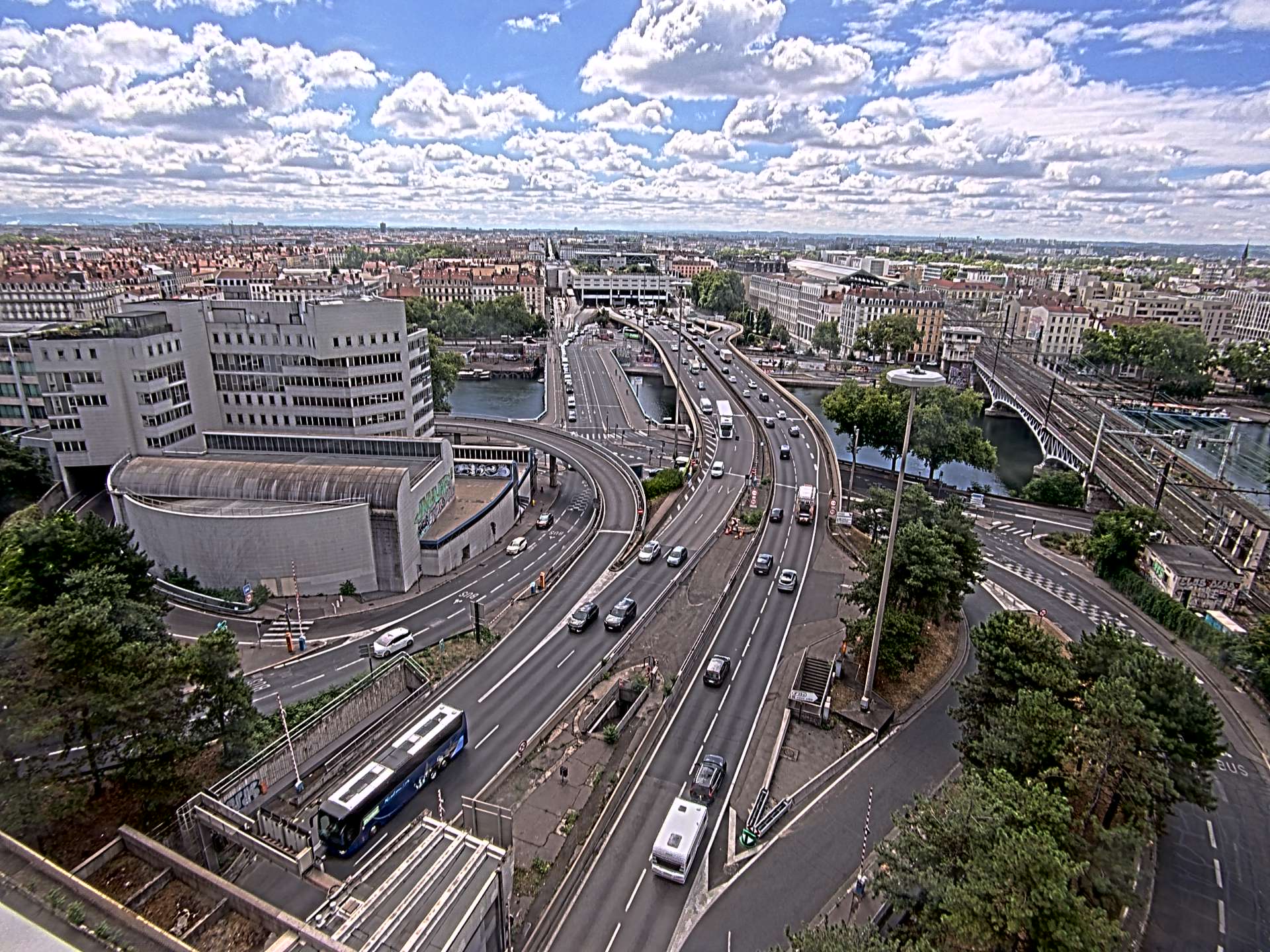 Caméra autoroute à Lyon Perrache à l'entrée Sud du Tunnel sous Fourvière, en direction de Marseille
